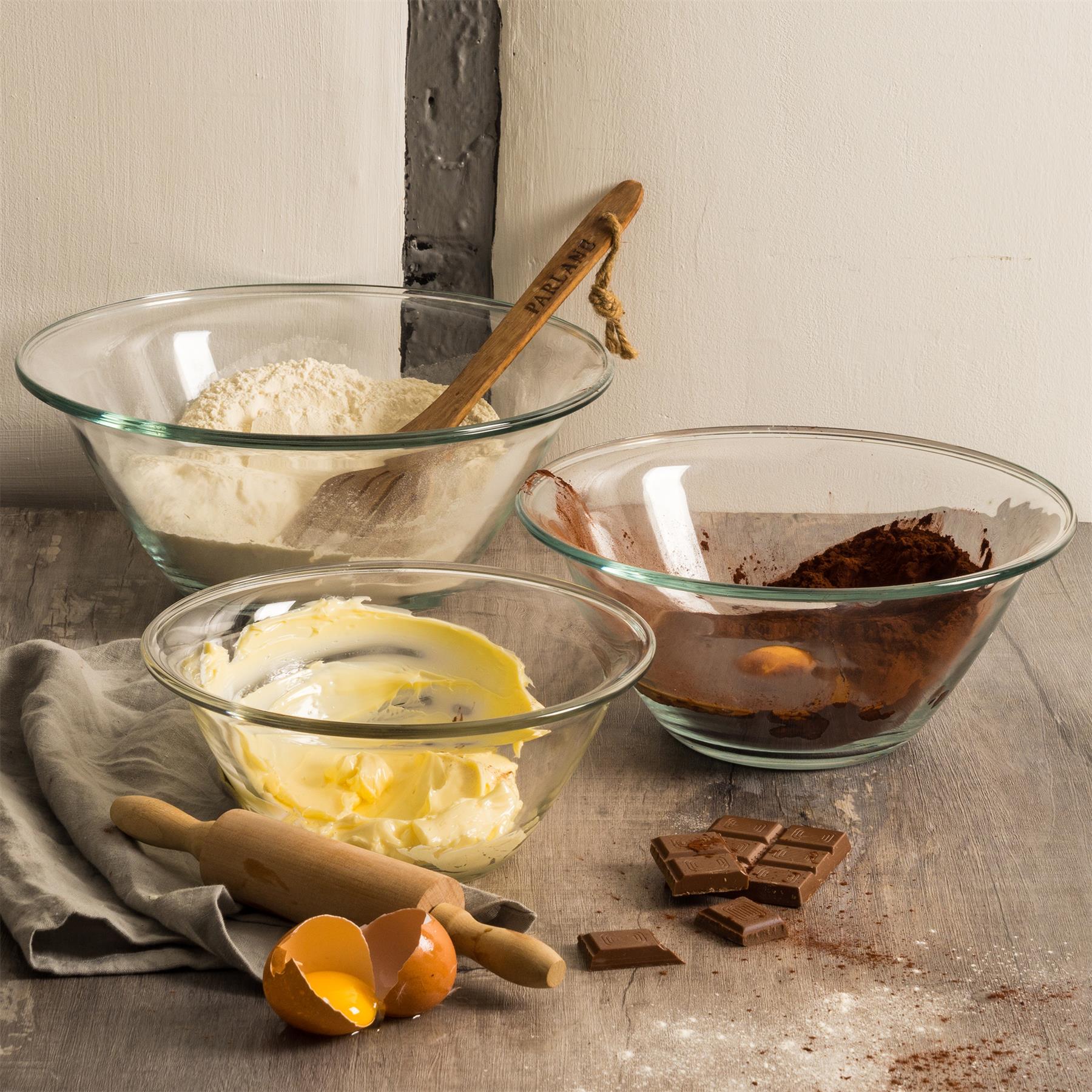 Bormioli Rocco Mr Chef Glass Nesting Mixing Bowl - 4L