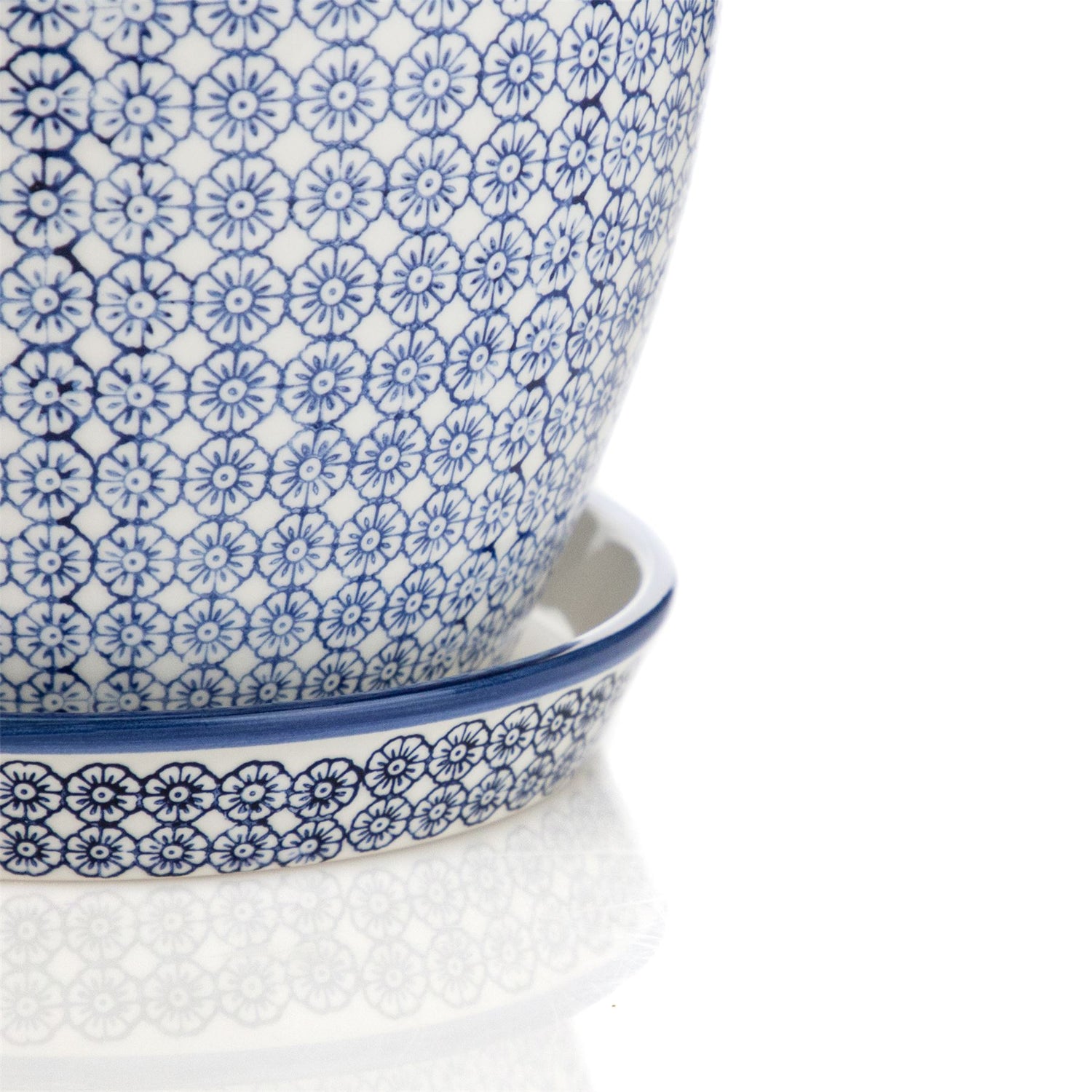 Porcelain Flower Pot With Drip Tray