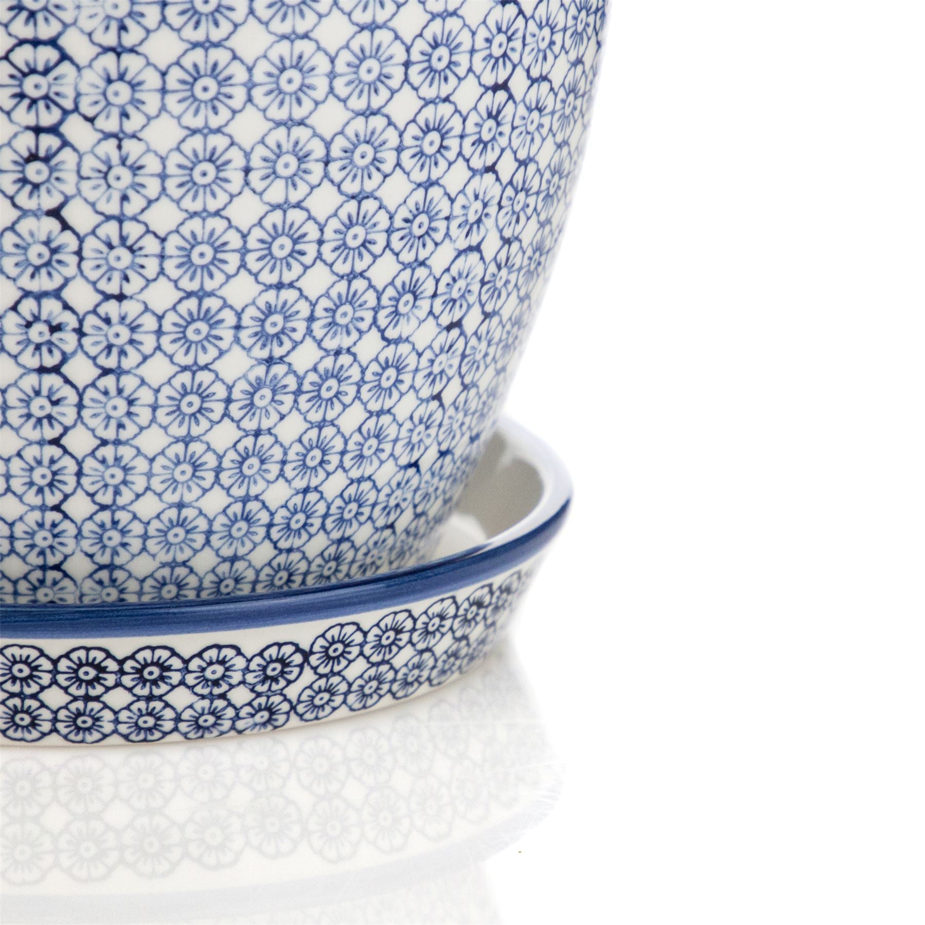 Porcelain Flower Pot With Drip Tray