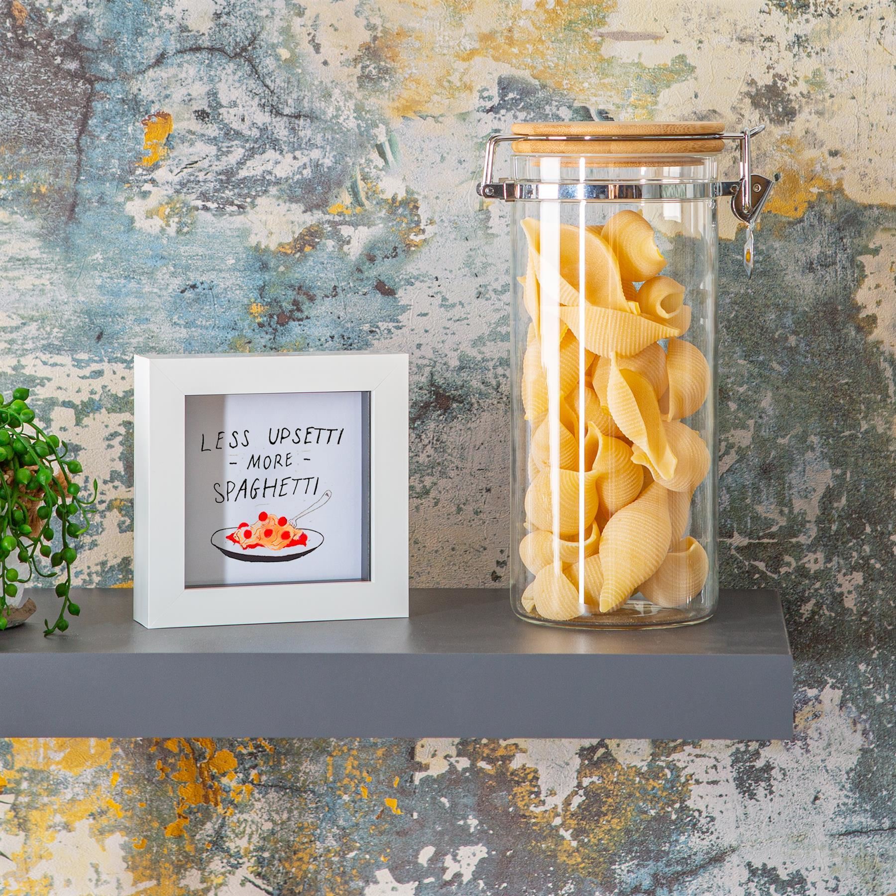 Glass Storage Jar with Wooden Clip Lid - 1.4 Litre