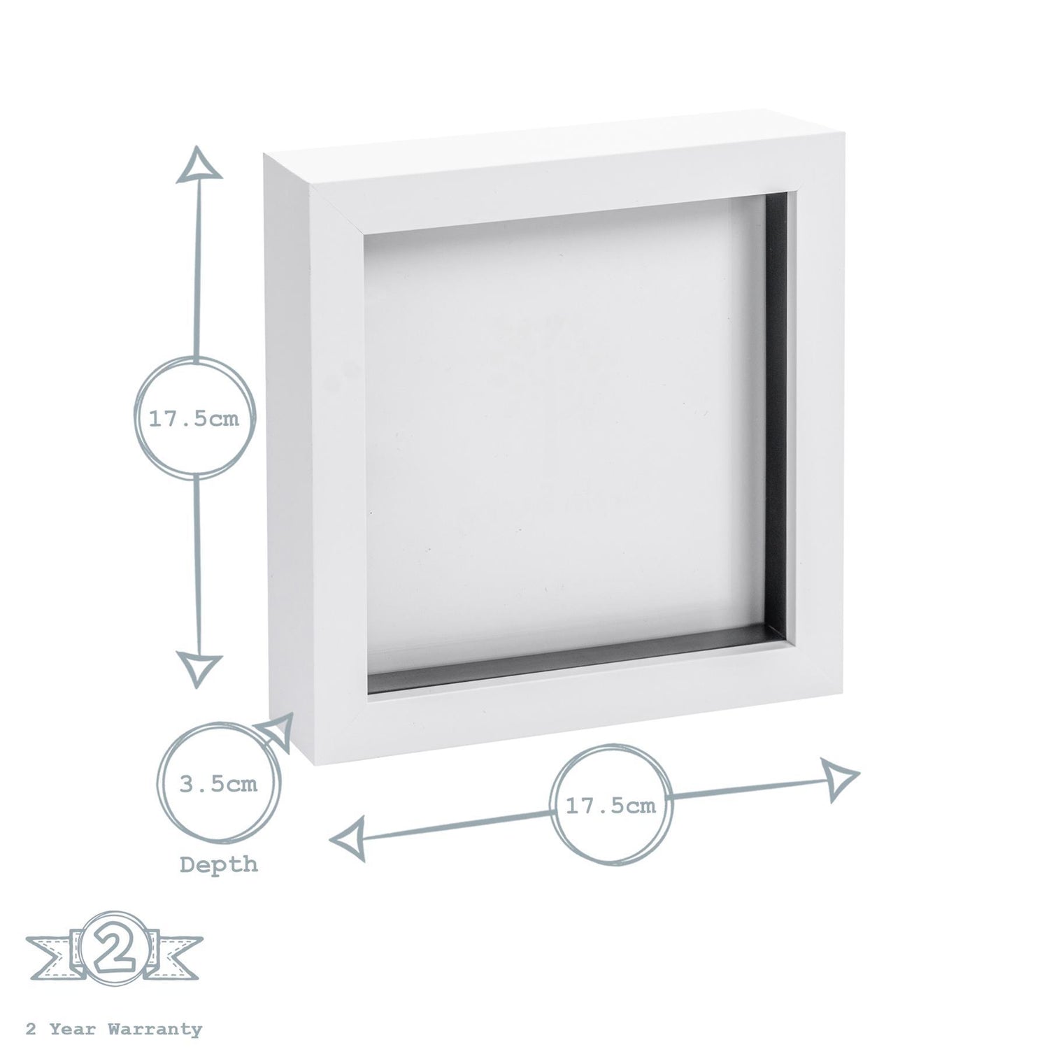Nicola Spring Box Photo Frame - 6x6 - White