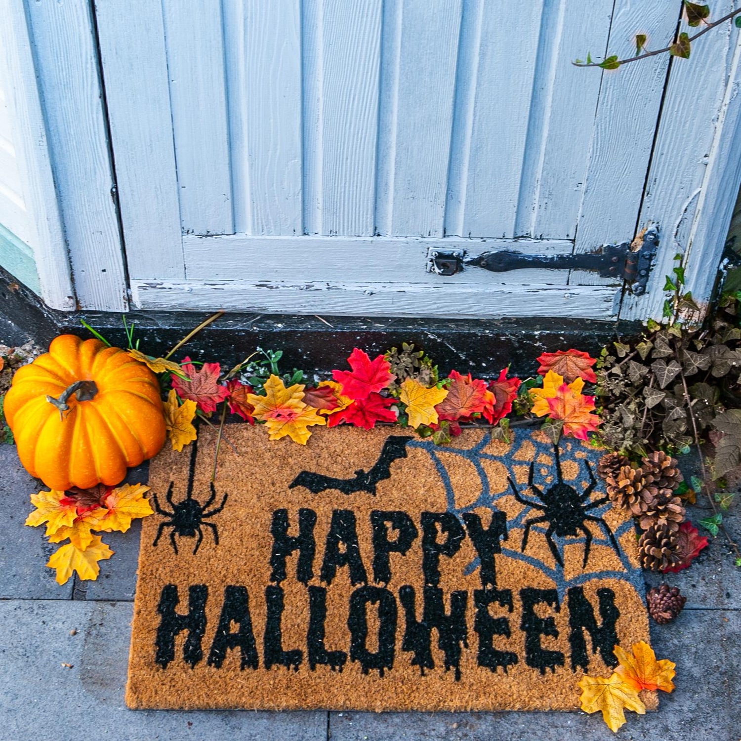 Non-Slip Halloween Door Mat - 60 x 40cm - Happy Halloween Spider