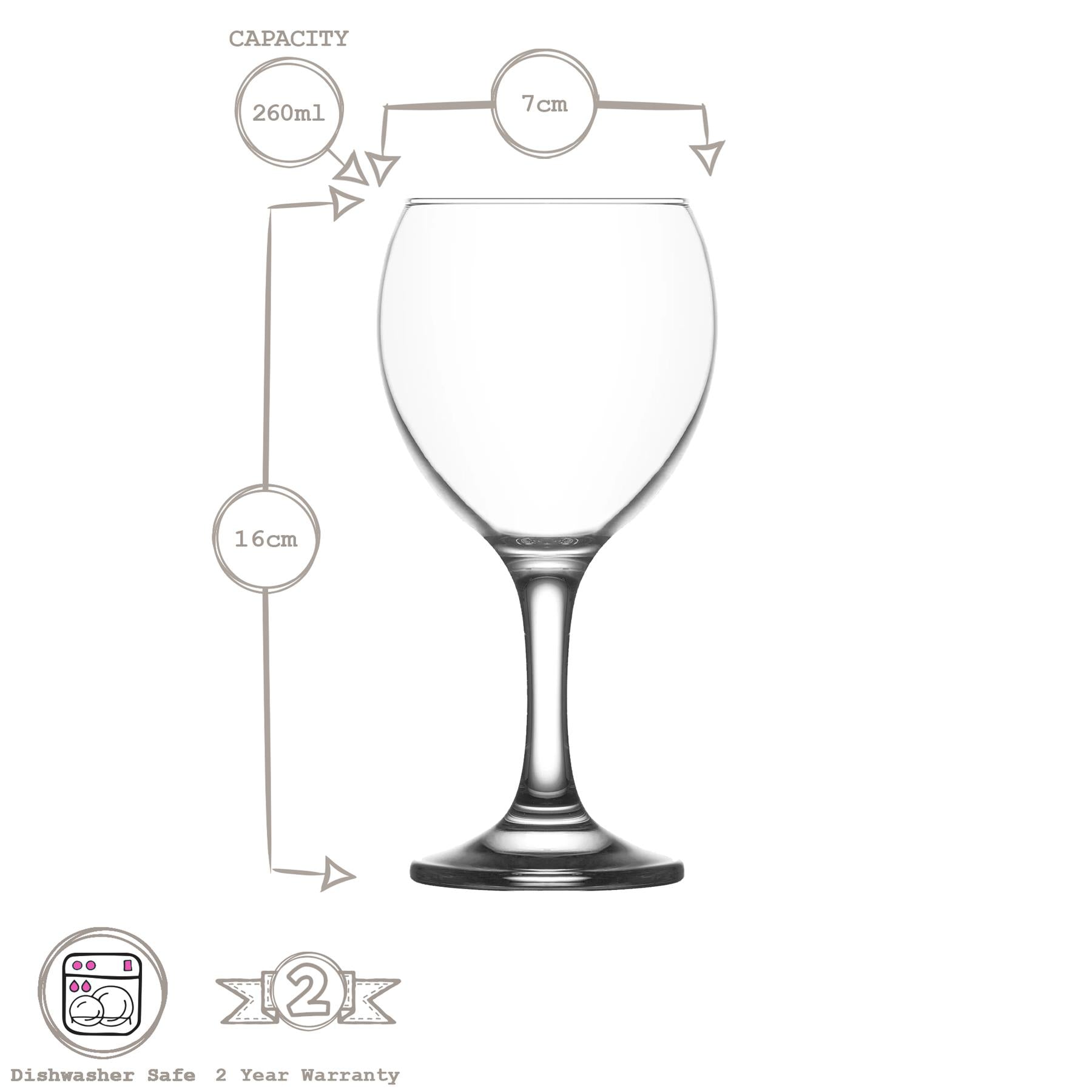 260ml Misket Red Wine Glass