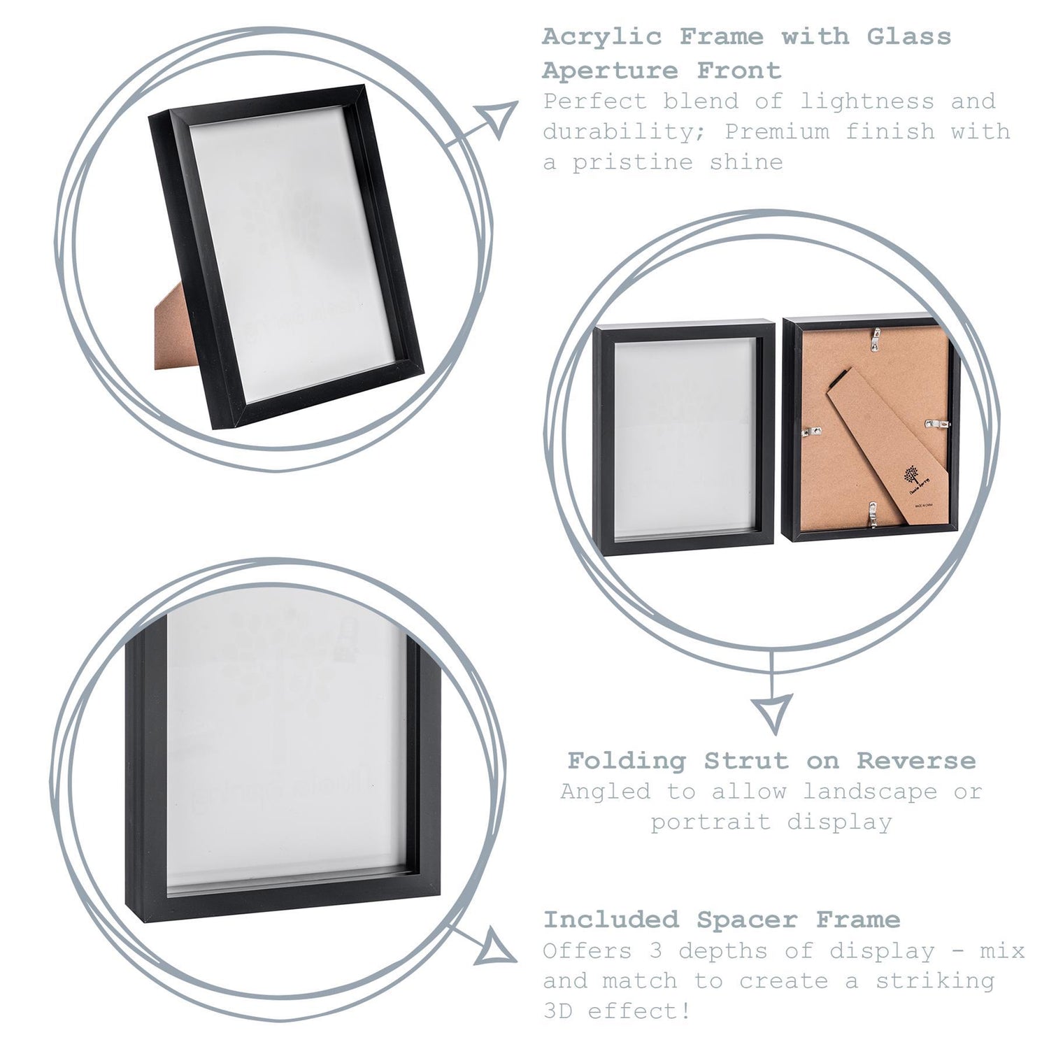 Nicola Spring Box Photo Frame - 8x10 - Black