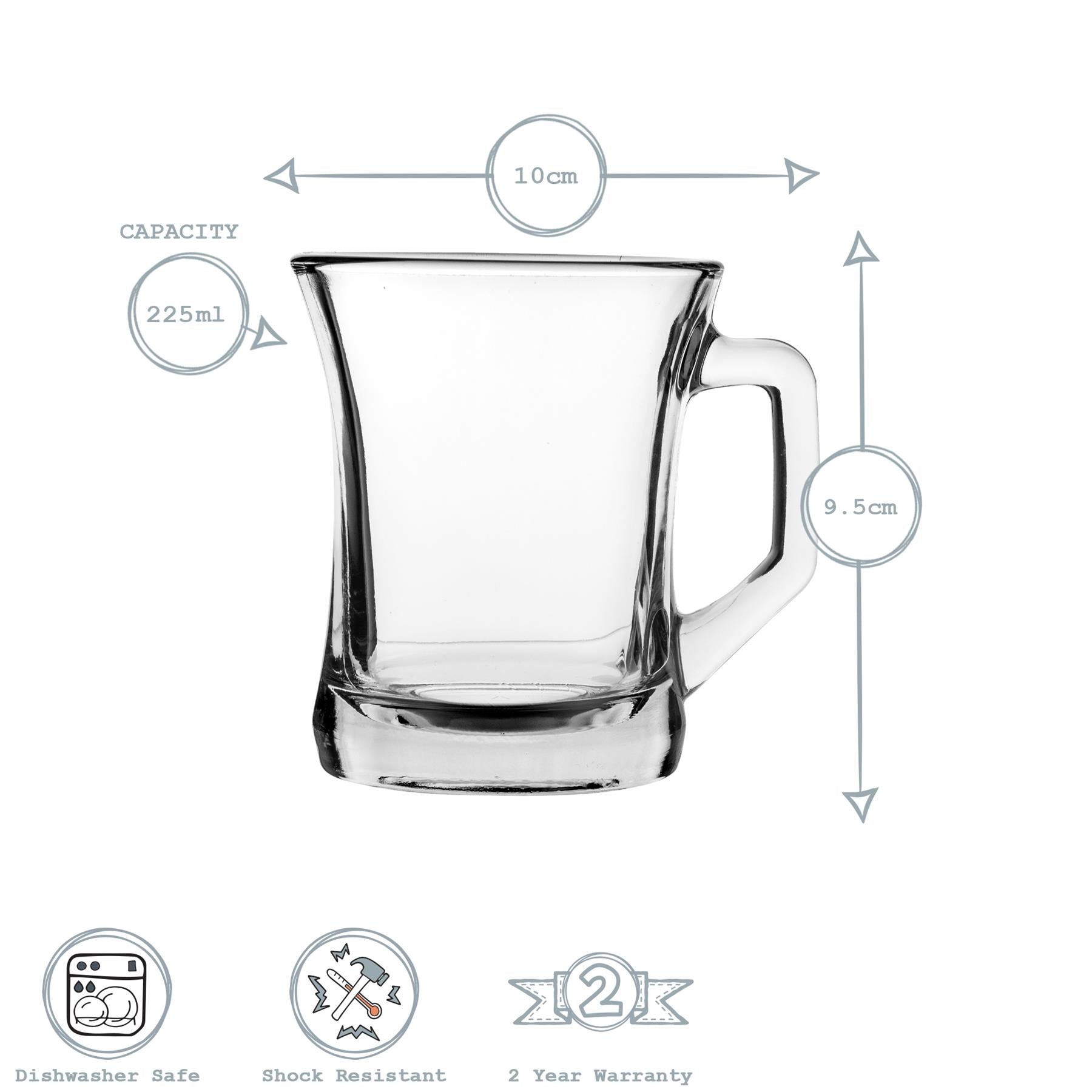 225ml Zen+ Multicolour Glass Coffee Mug