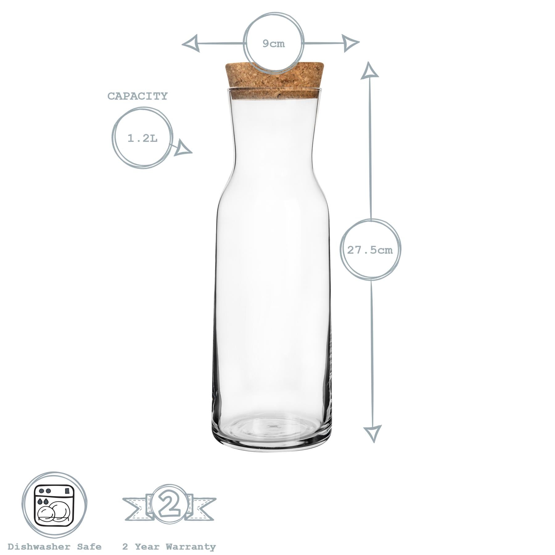 Bormioli Rocco Aquaria Glass Water Carafe with Lid - Clear - 1.2L