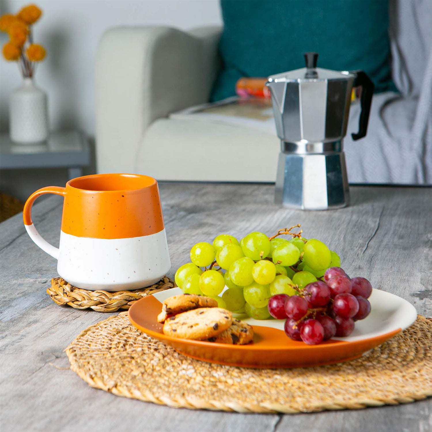 Dipped Stoneware Side Plate - 20.5cm - Burnt Orange
