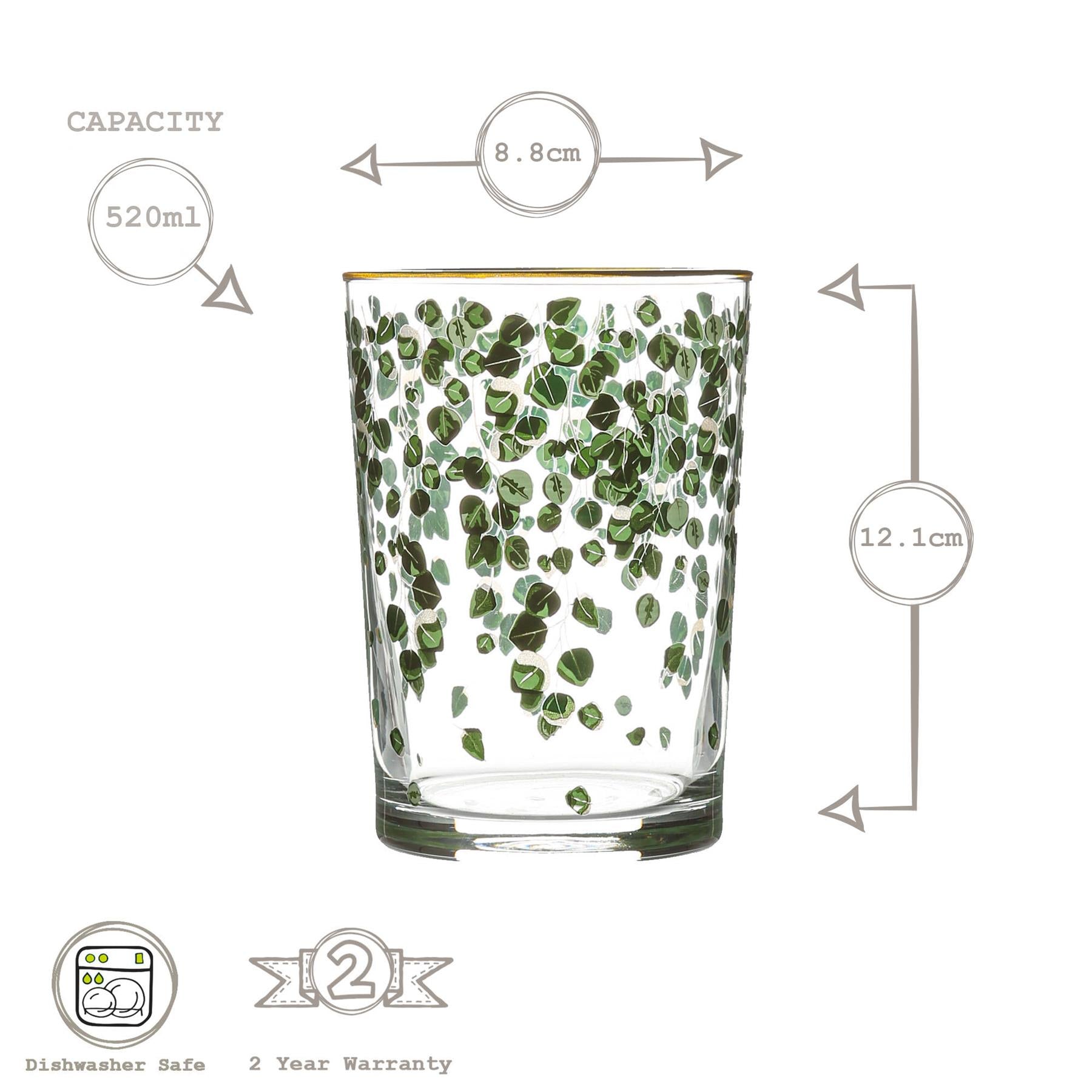 LAV Bodega Decorated Highball Glass - 520ml - Green