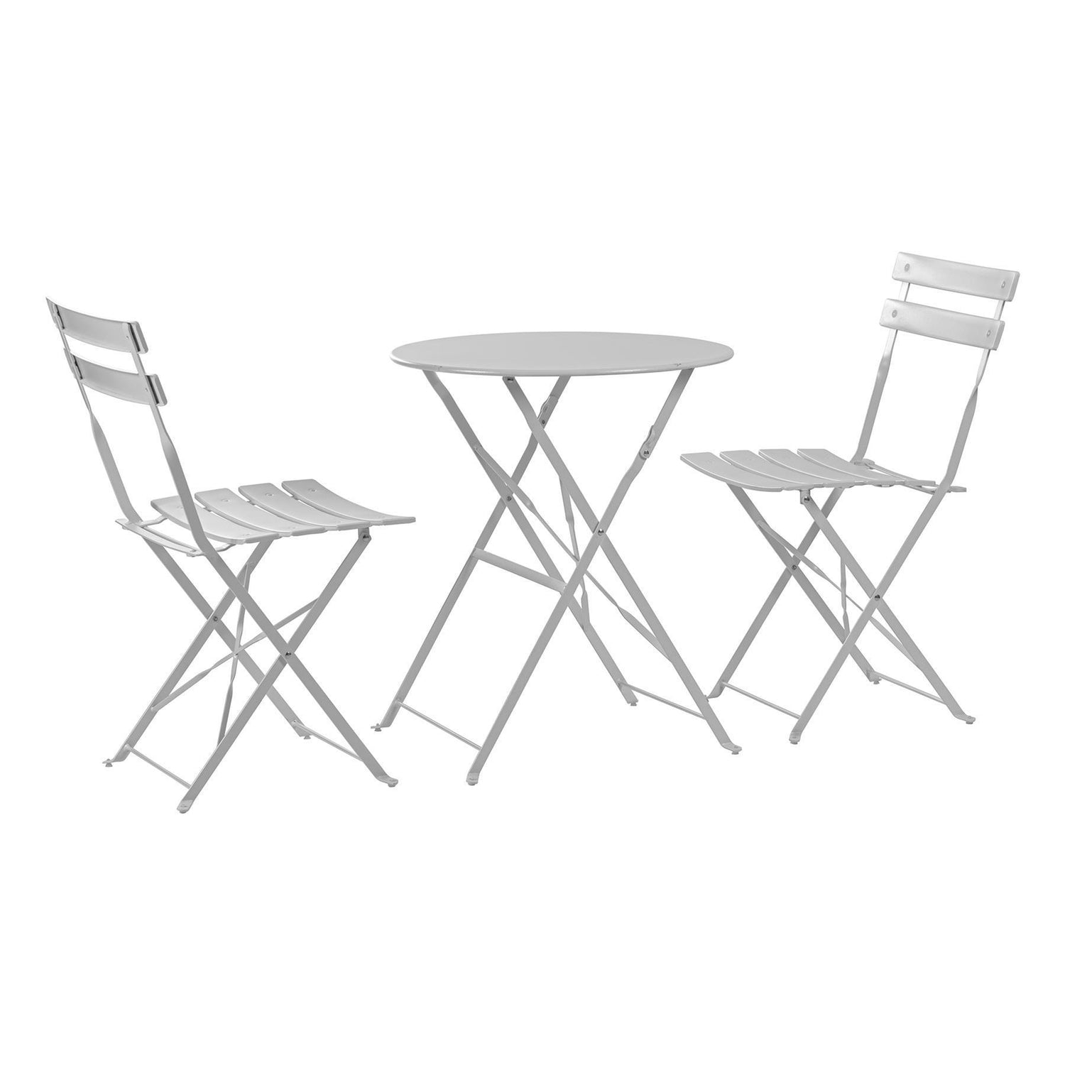 Harbour Housewares 3 Piece Sussex Bistro Set - Round - White