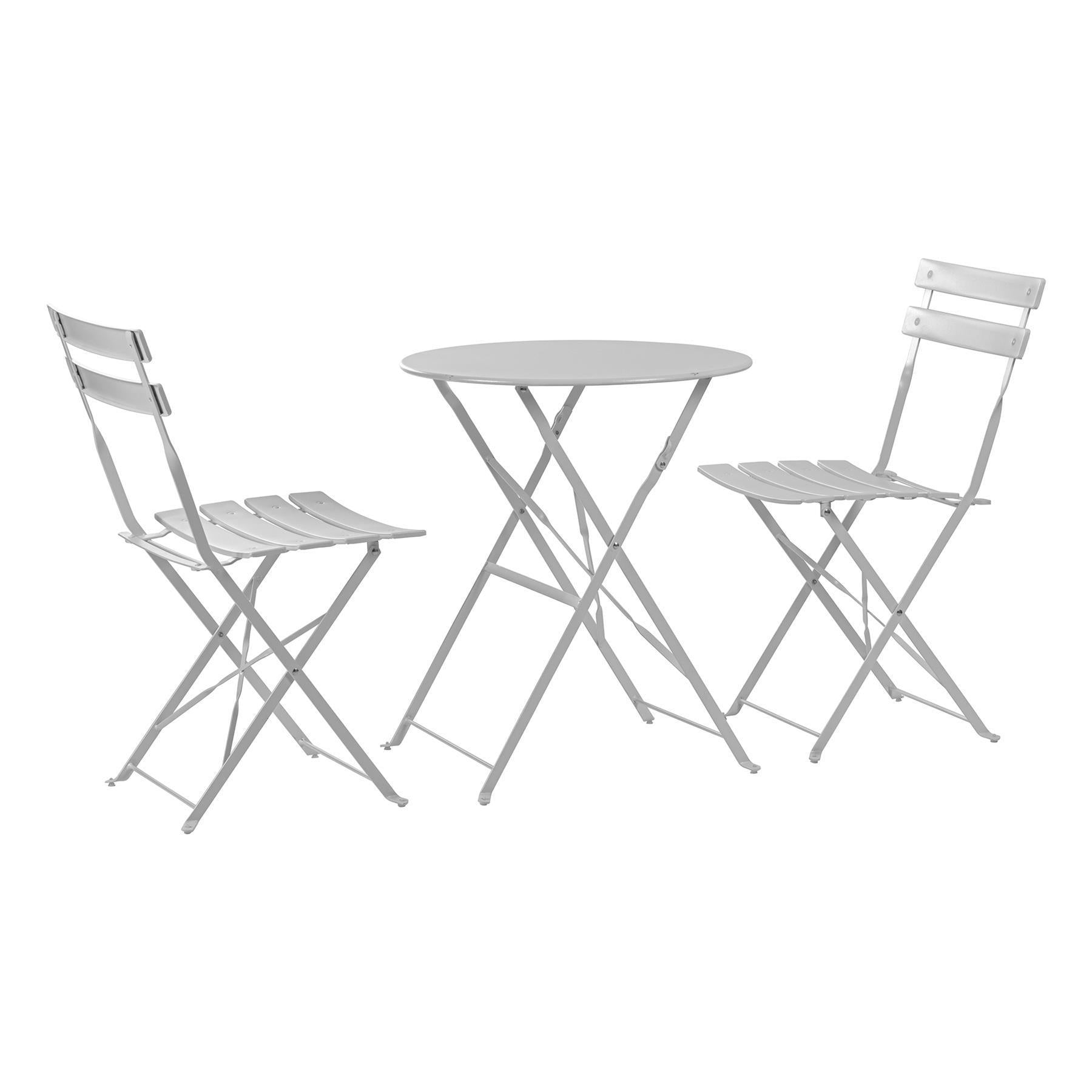 Harbour Housewares 3 Piece Sussex Bistro Set - Round - White