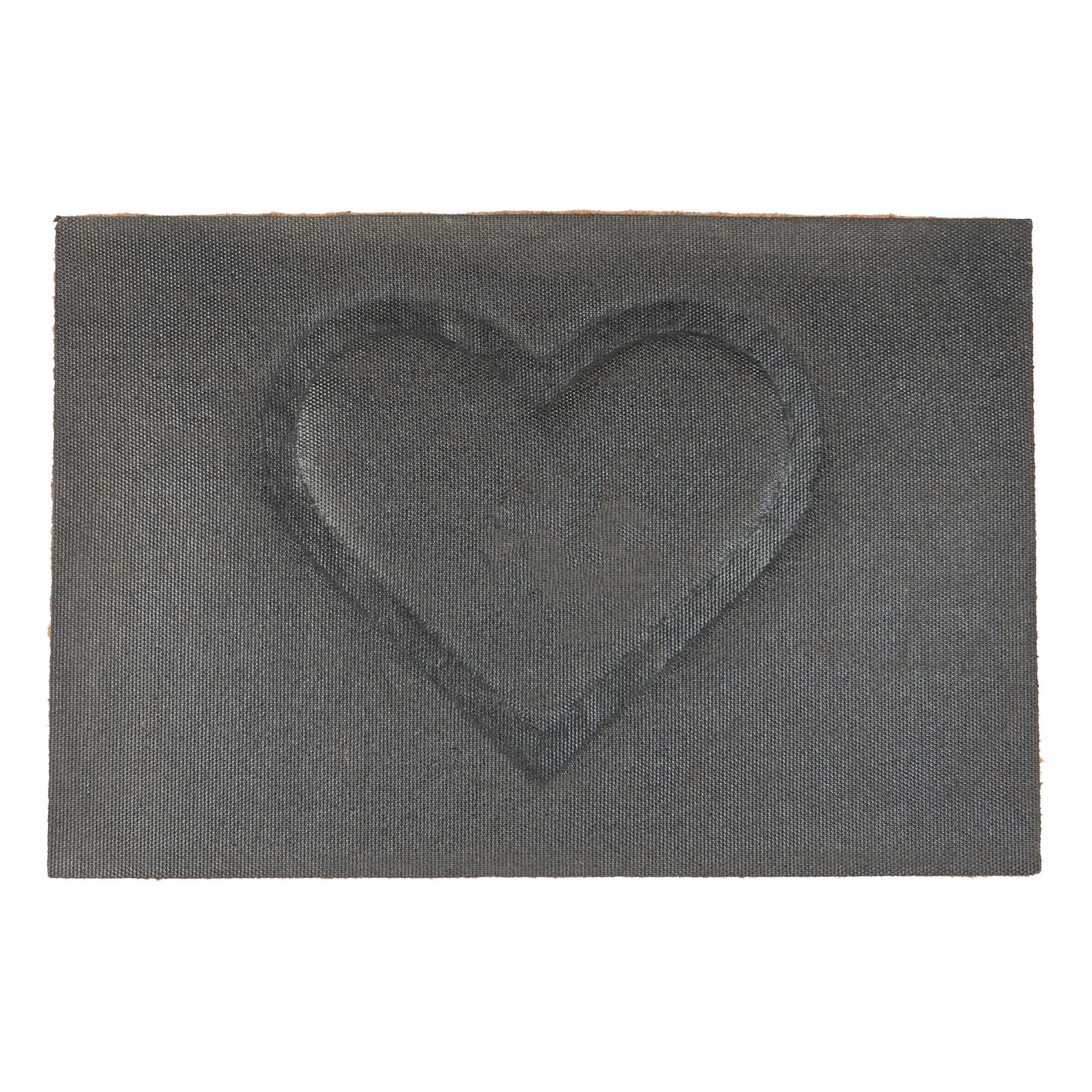 Coir Door Mat - 60 x 40cm - Embossed Heart