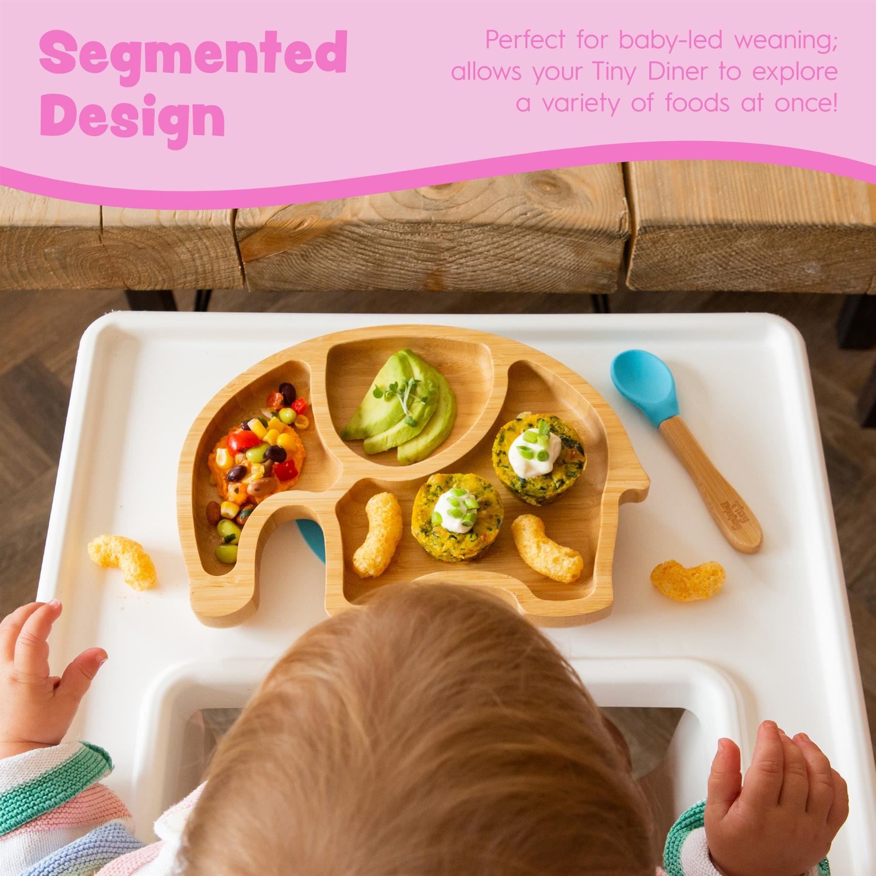 Beige Elephant Bamboo Suction Plate