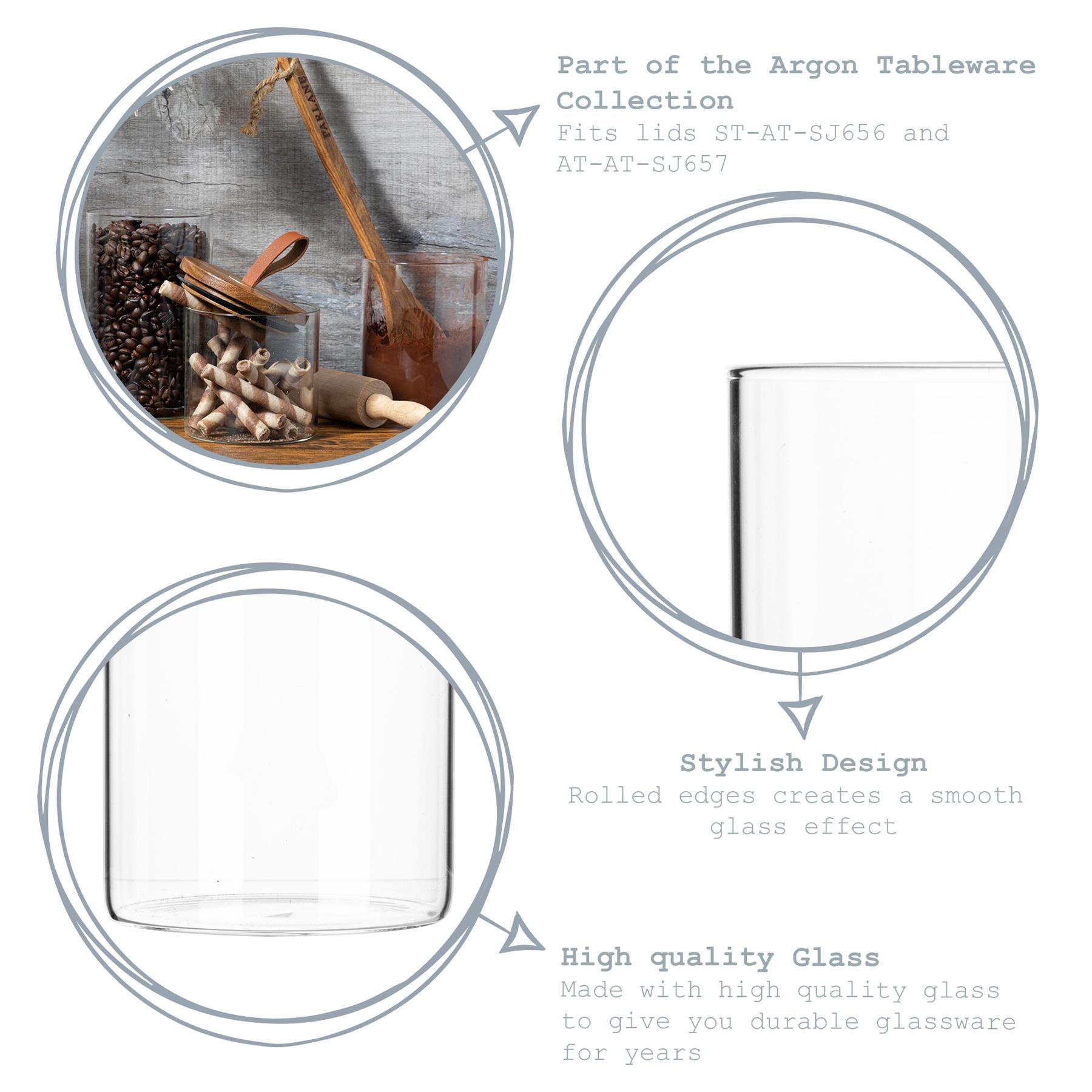 Argon Tableware Minimalistic Storage Jar - 550ml