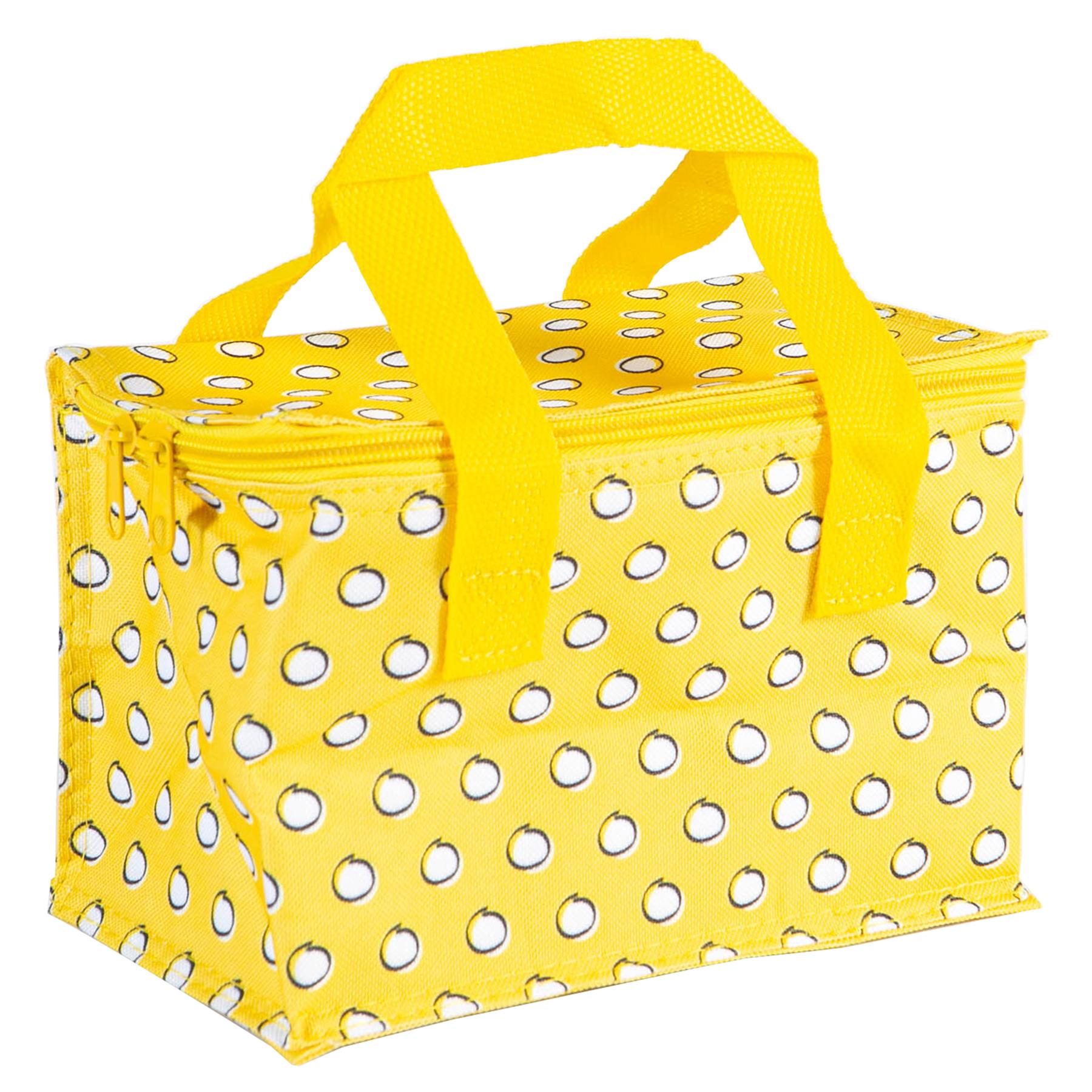 Insulated Lunch Bag - Mustard Polka