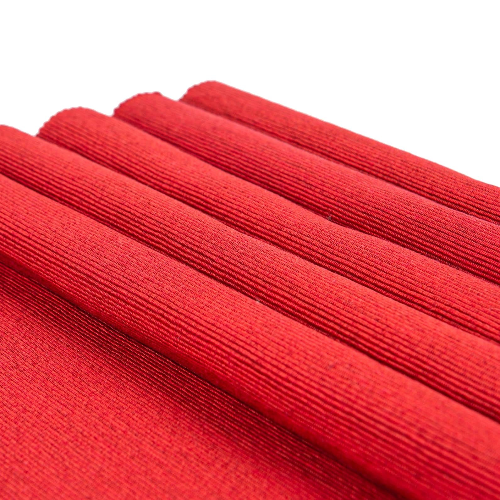 Ribbed Cotton Placemat - Red