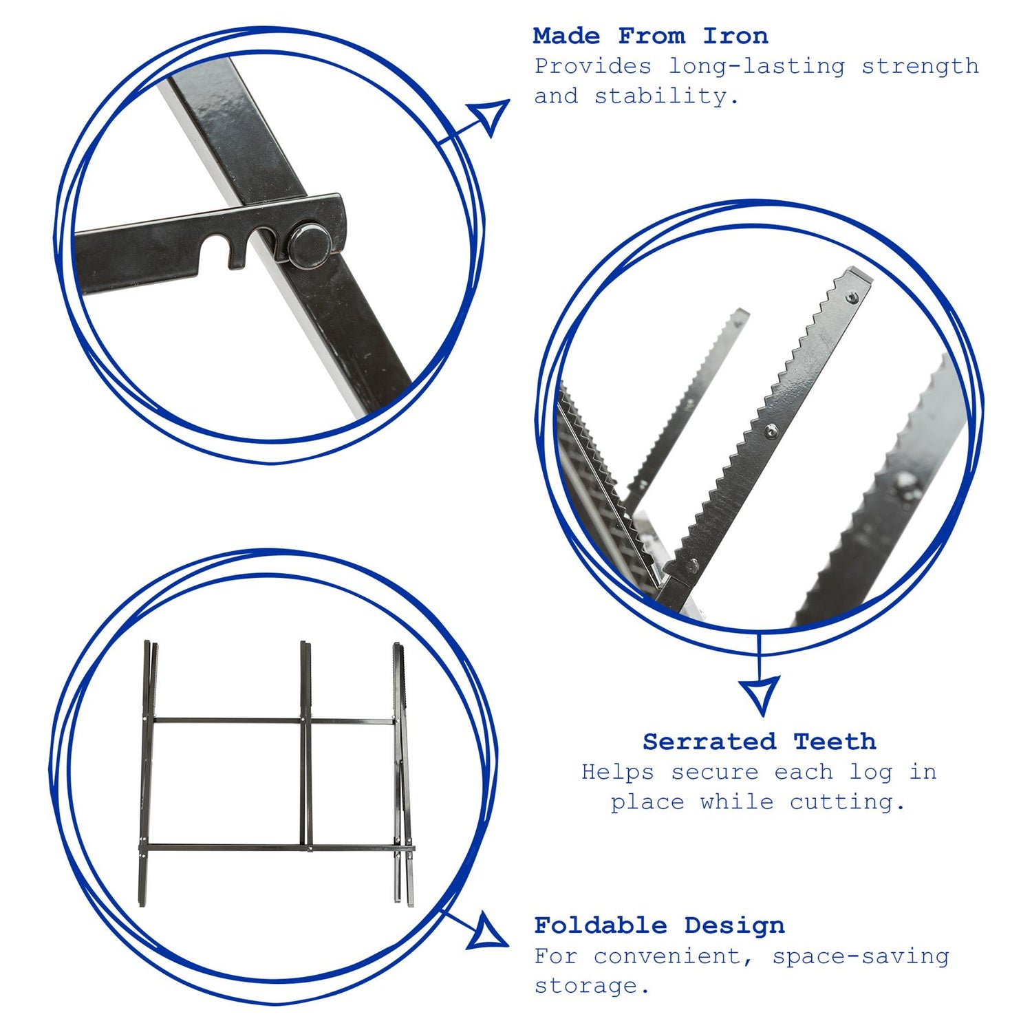 Black Folding Iron Log Saw Horse