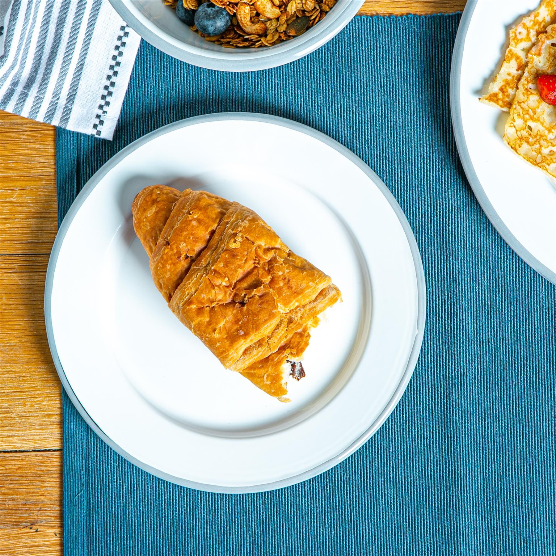 White Enamel Side Plate - 20cm - Grey