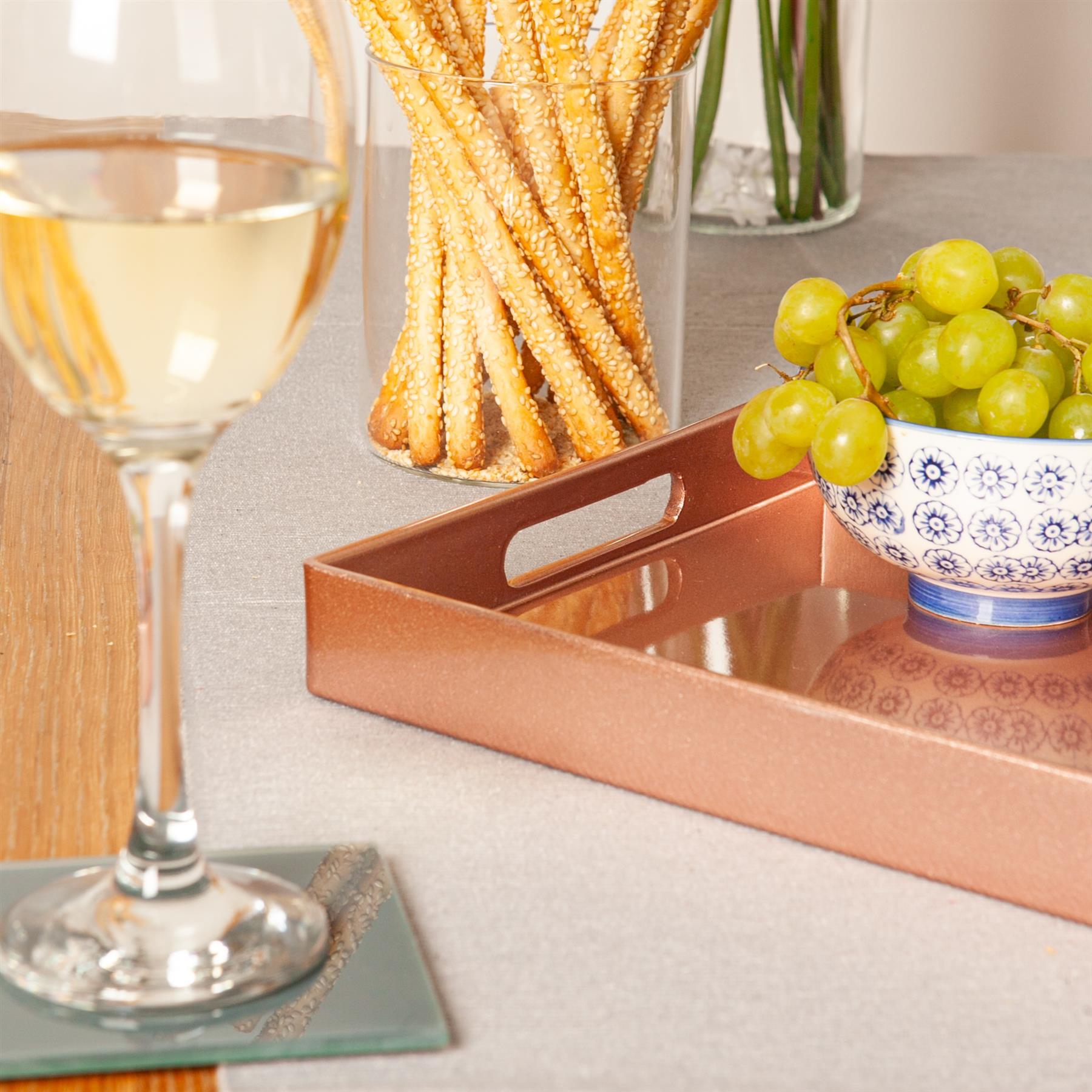 Rectangle Serving Tray - Centre Piece - 34.5cm - Rose Gold