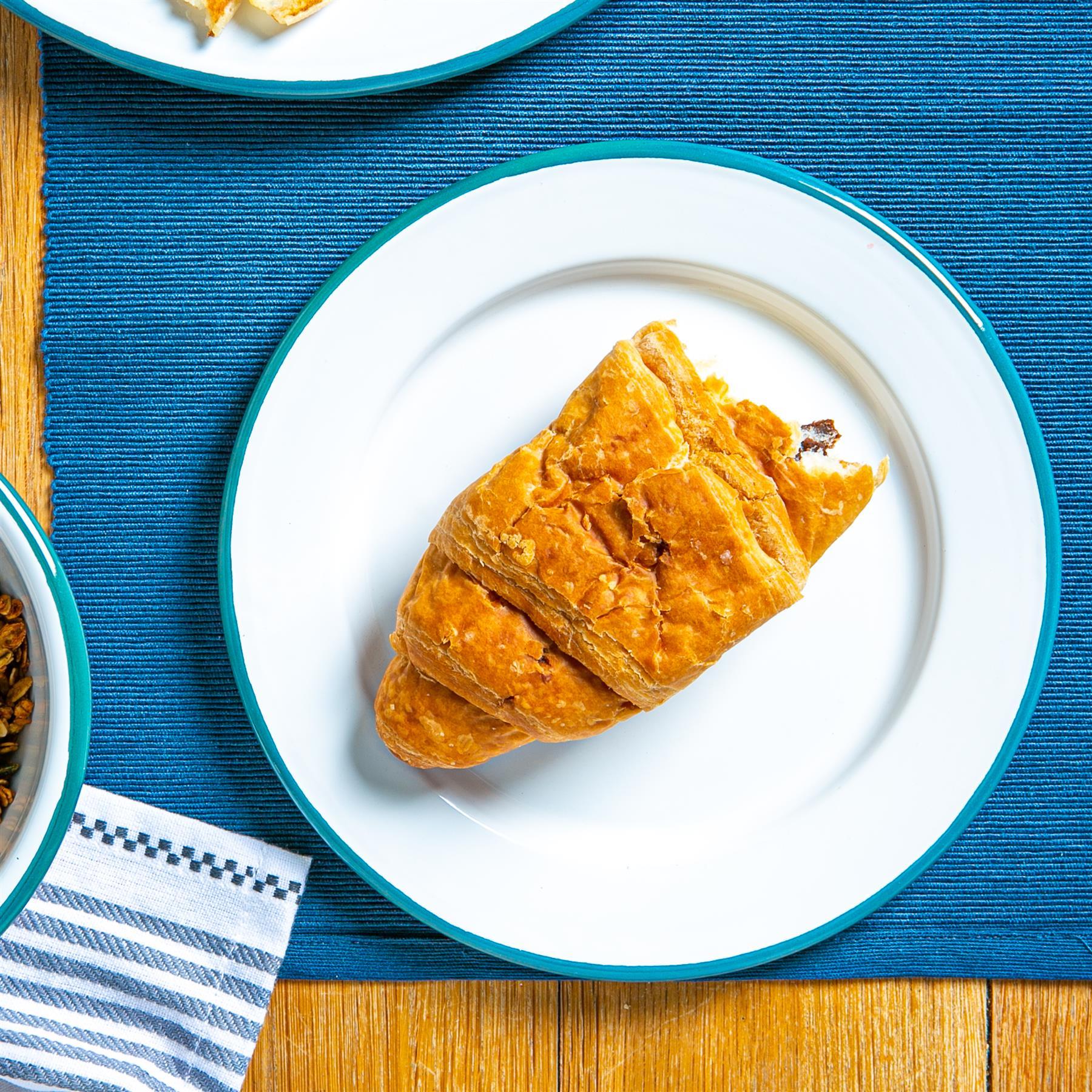 White Enamel Side Plate - 20cm - Green