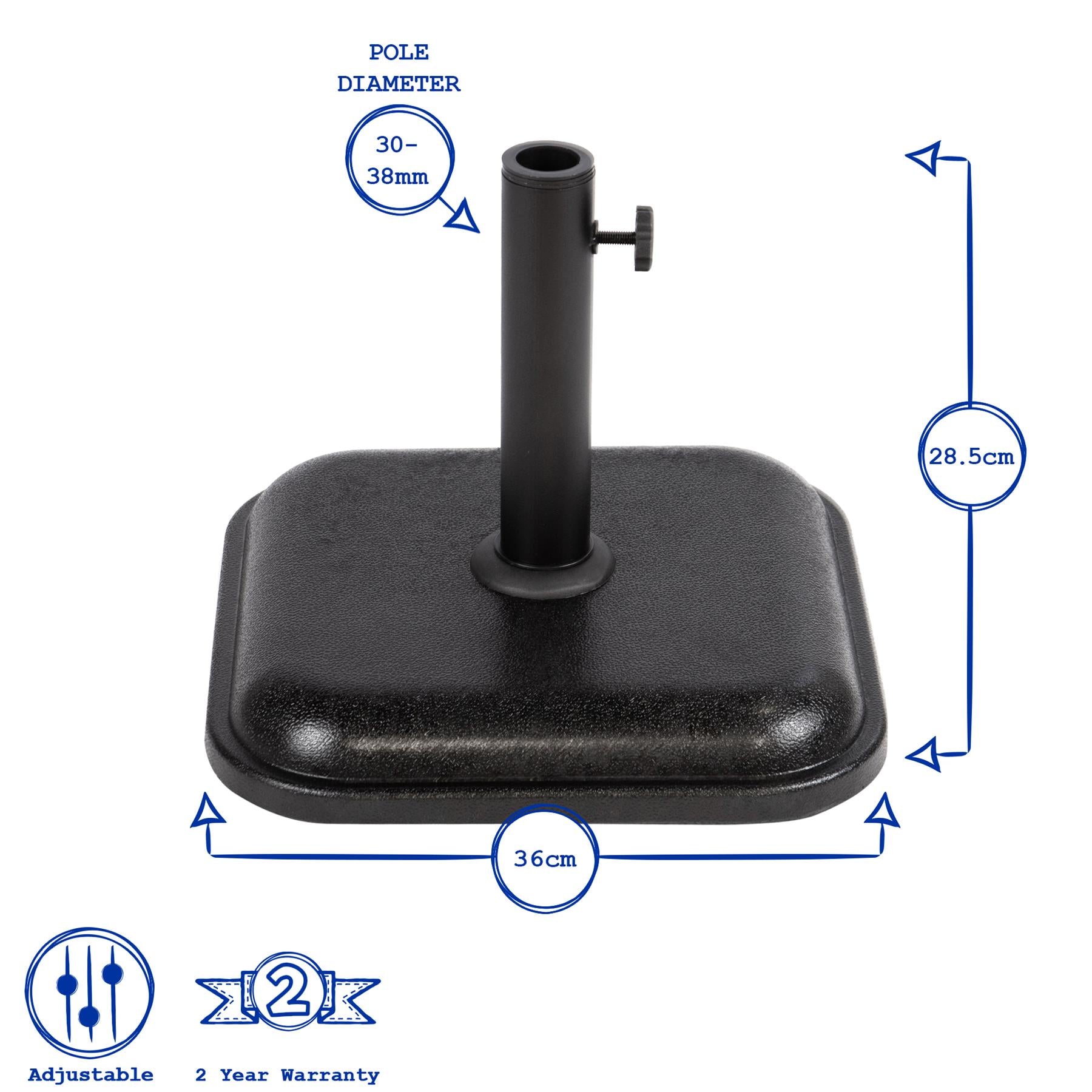 11kg Concrete Parasol Base
