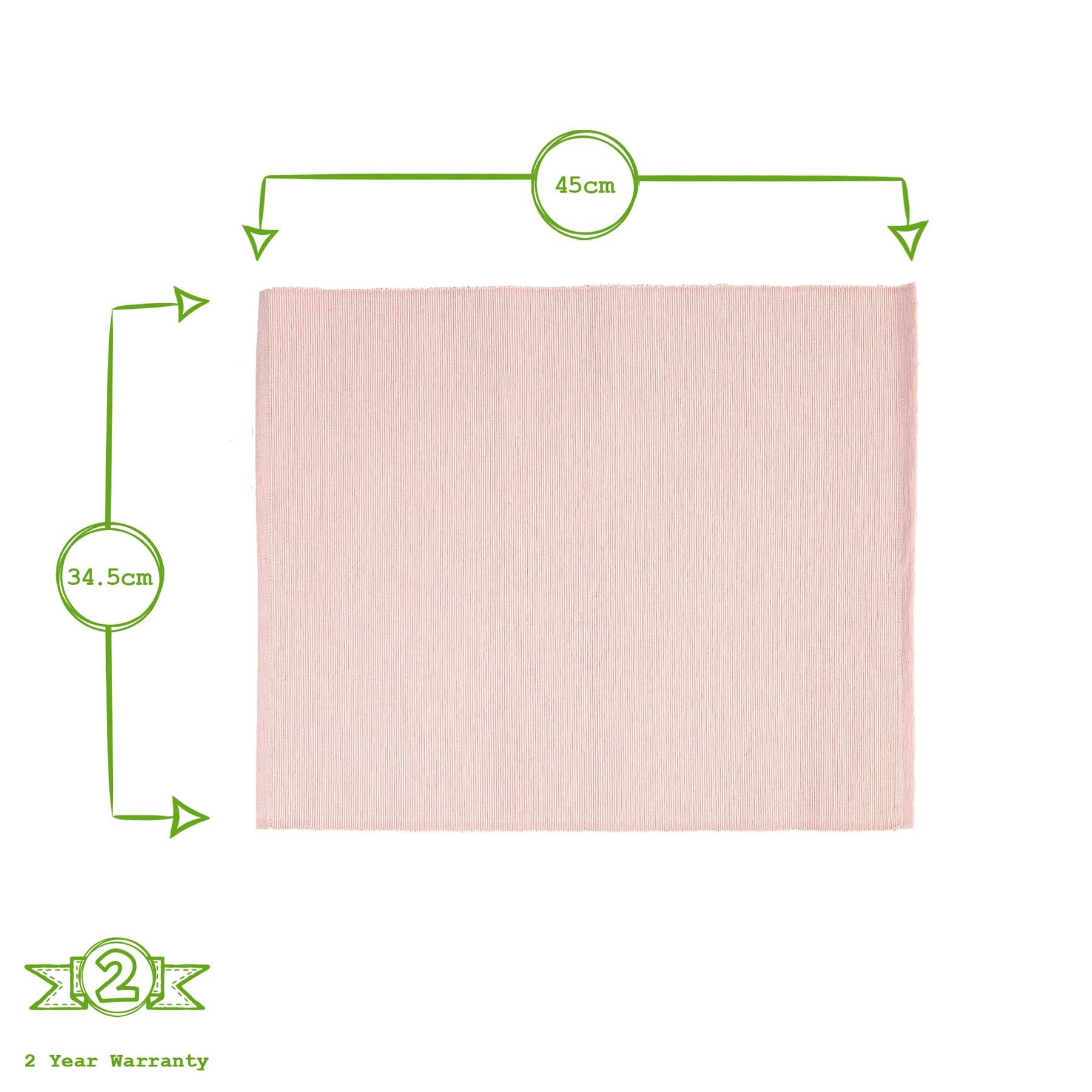 Ribbed Cotton Placemat - Baby Pink
