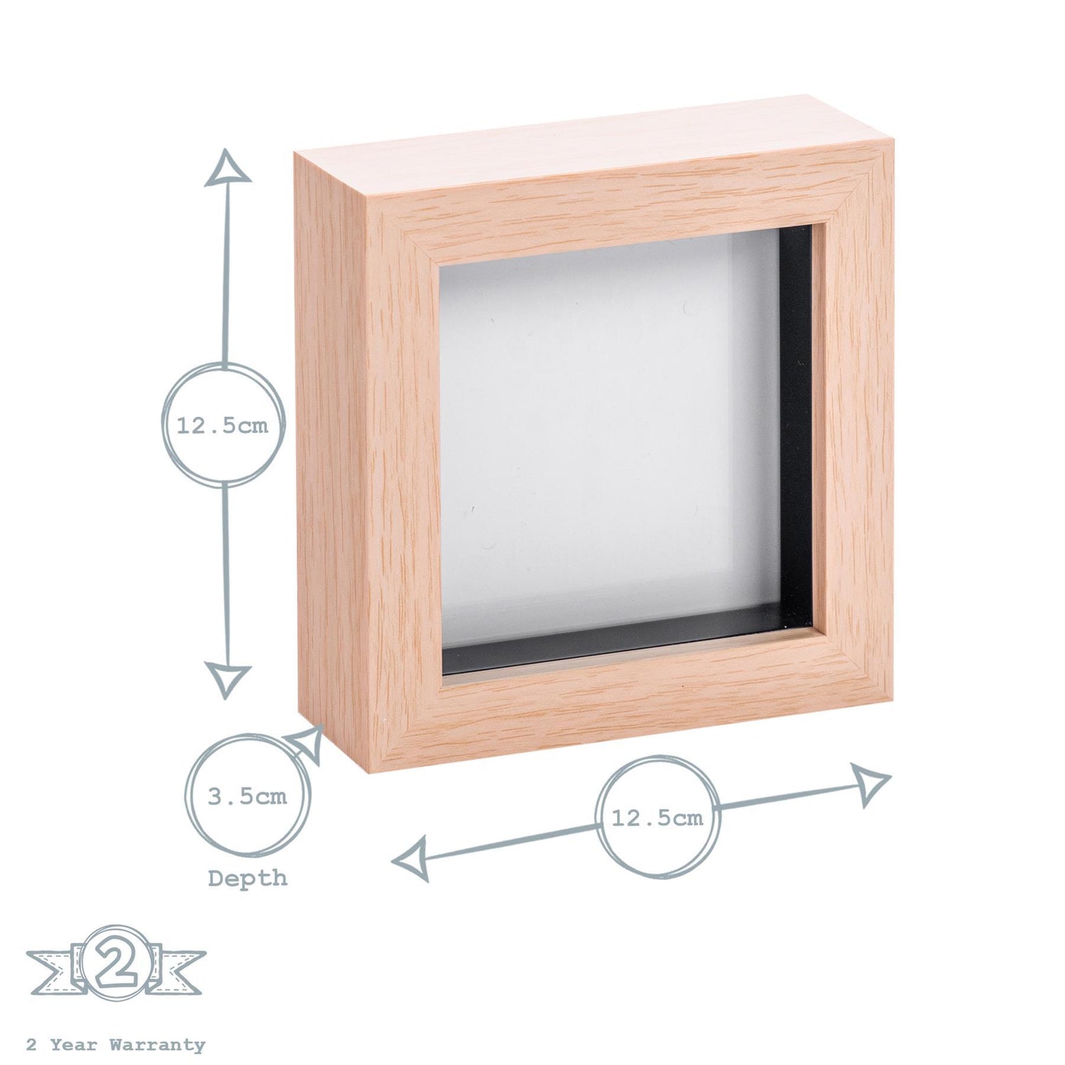 Nicola Spring Box Photo Frame - 4x4 - Light Wood