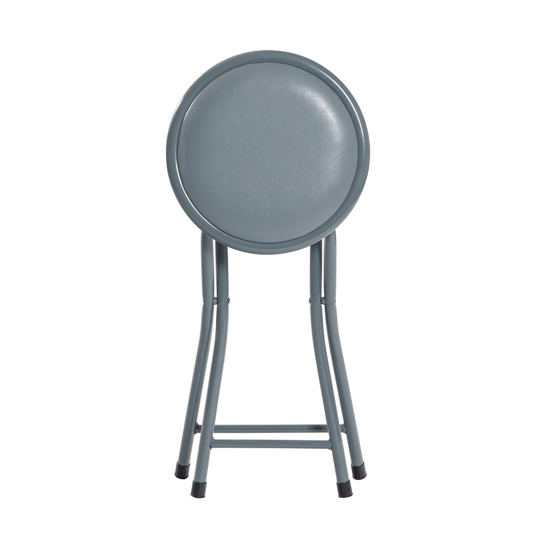 Harbour Housewares Round Compact Folding Stool - Grey