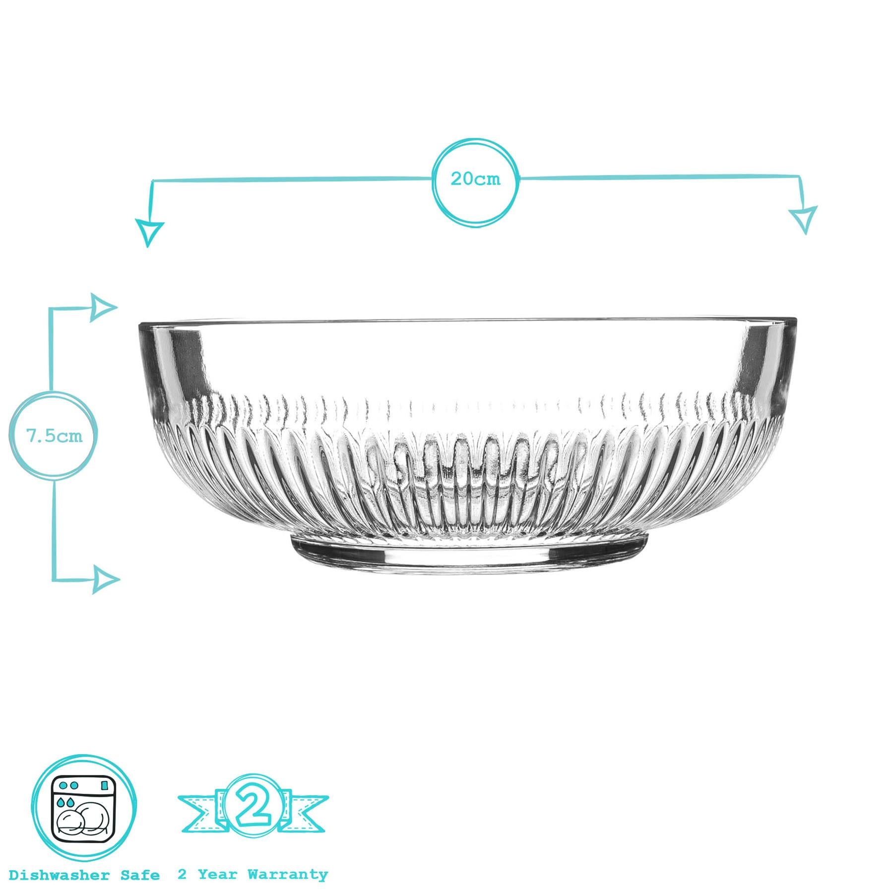 Glass Campana Serving Bowl - 20cm - Clear