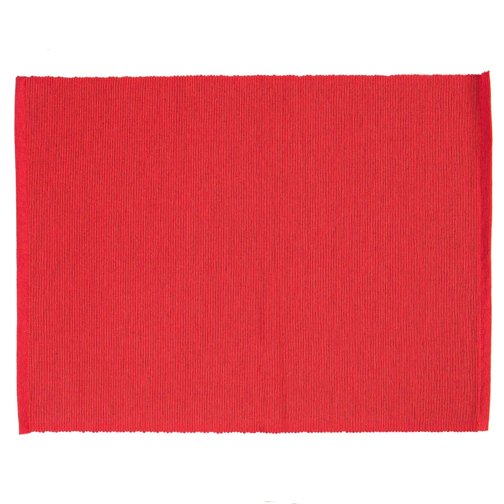 Nicola Spring Ribbed Cotton Placemat - Red