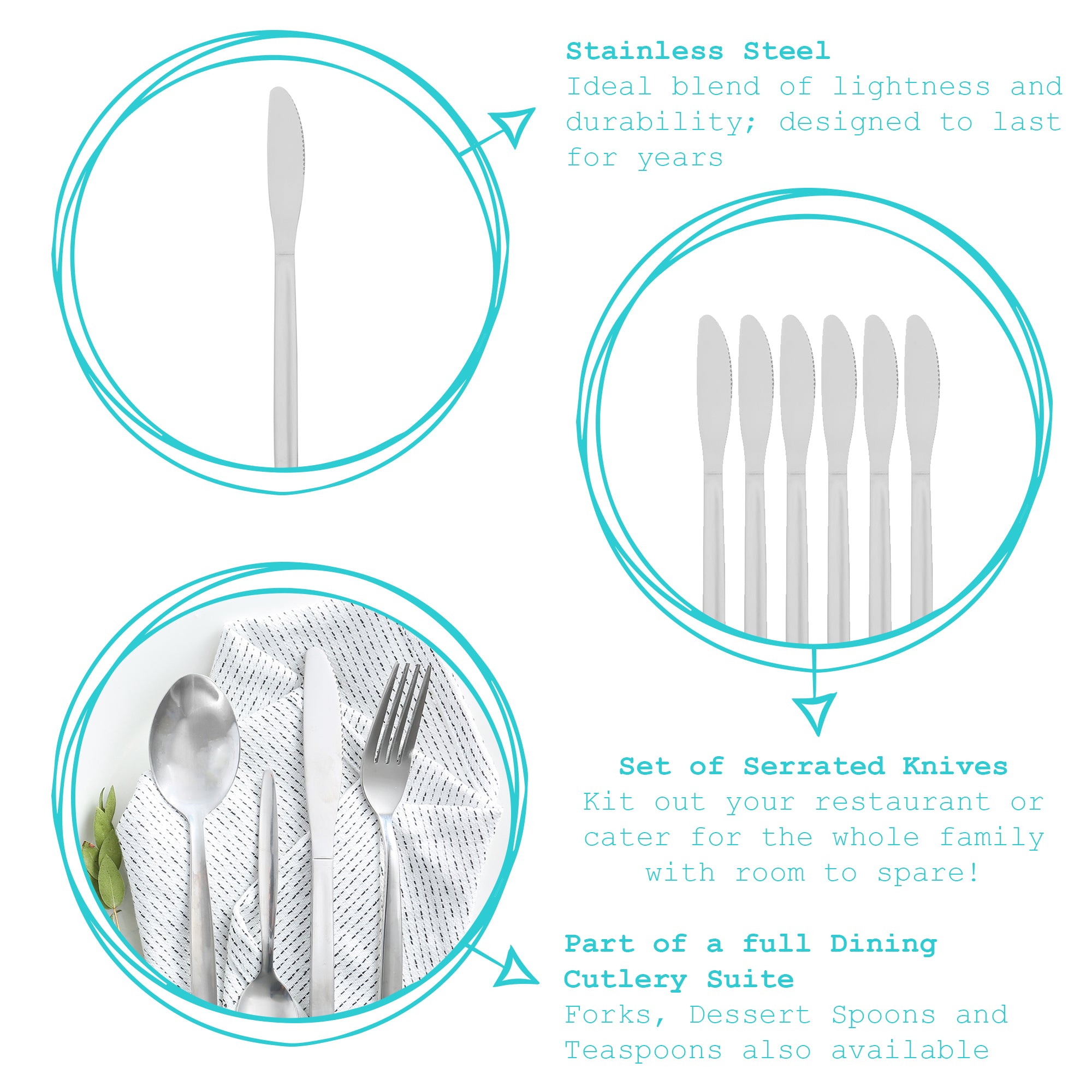 Argon Tableware Stainless Steel Dinner Knife