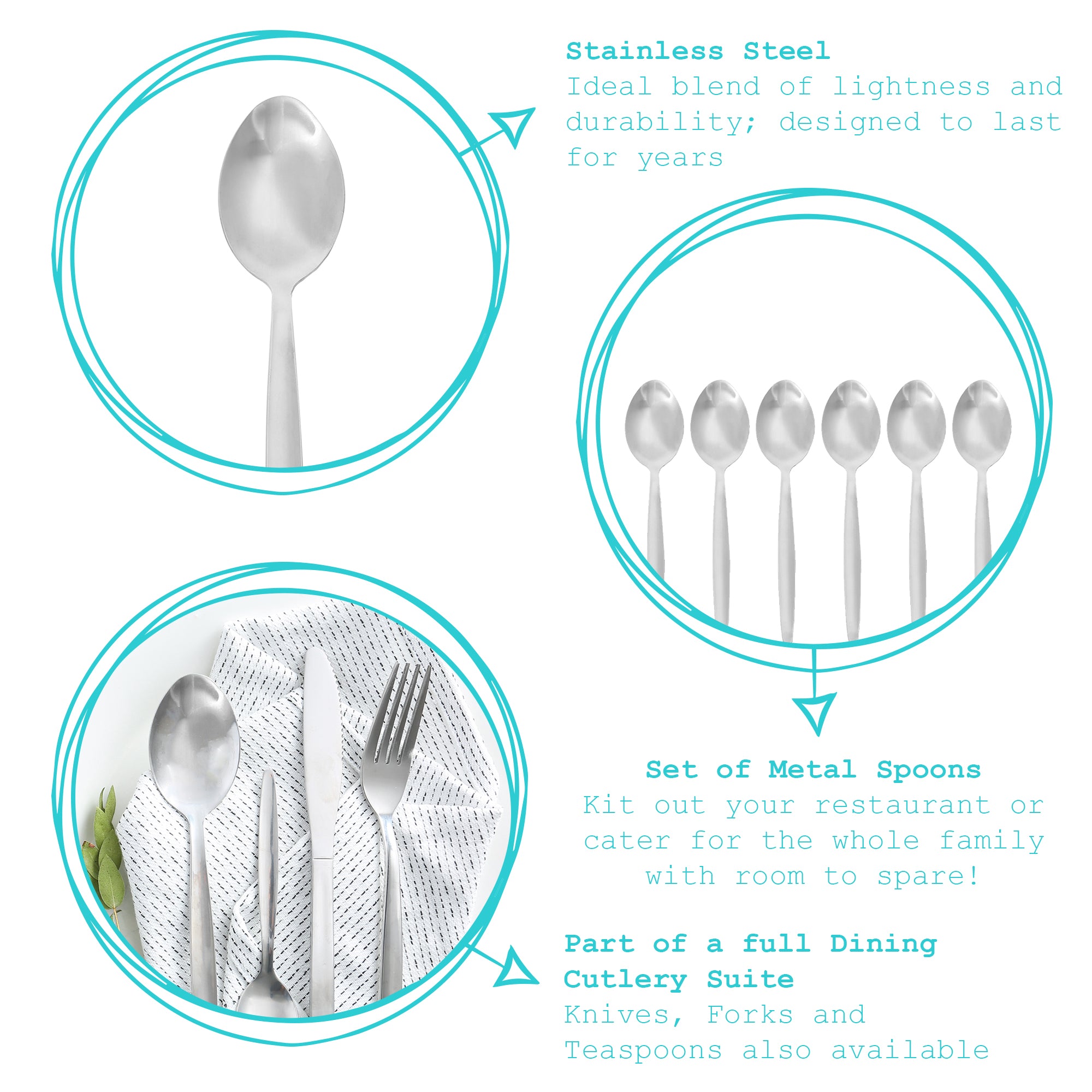Argon Tableware Stainless Steel Dessert Spoon