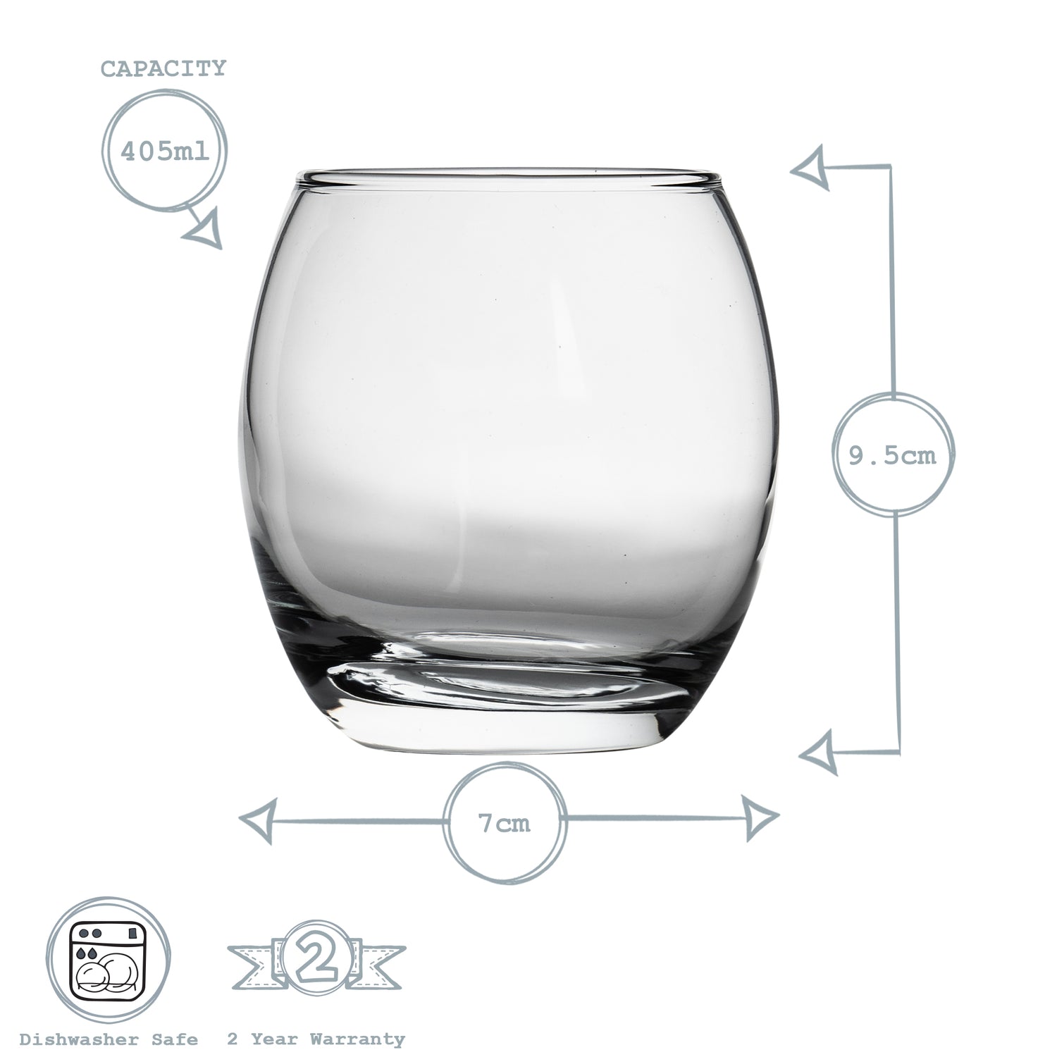 Argon Tableware Tondo Juice Tumbler Glass - 405ml