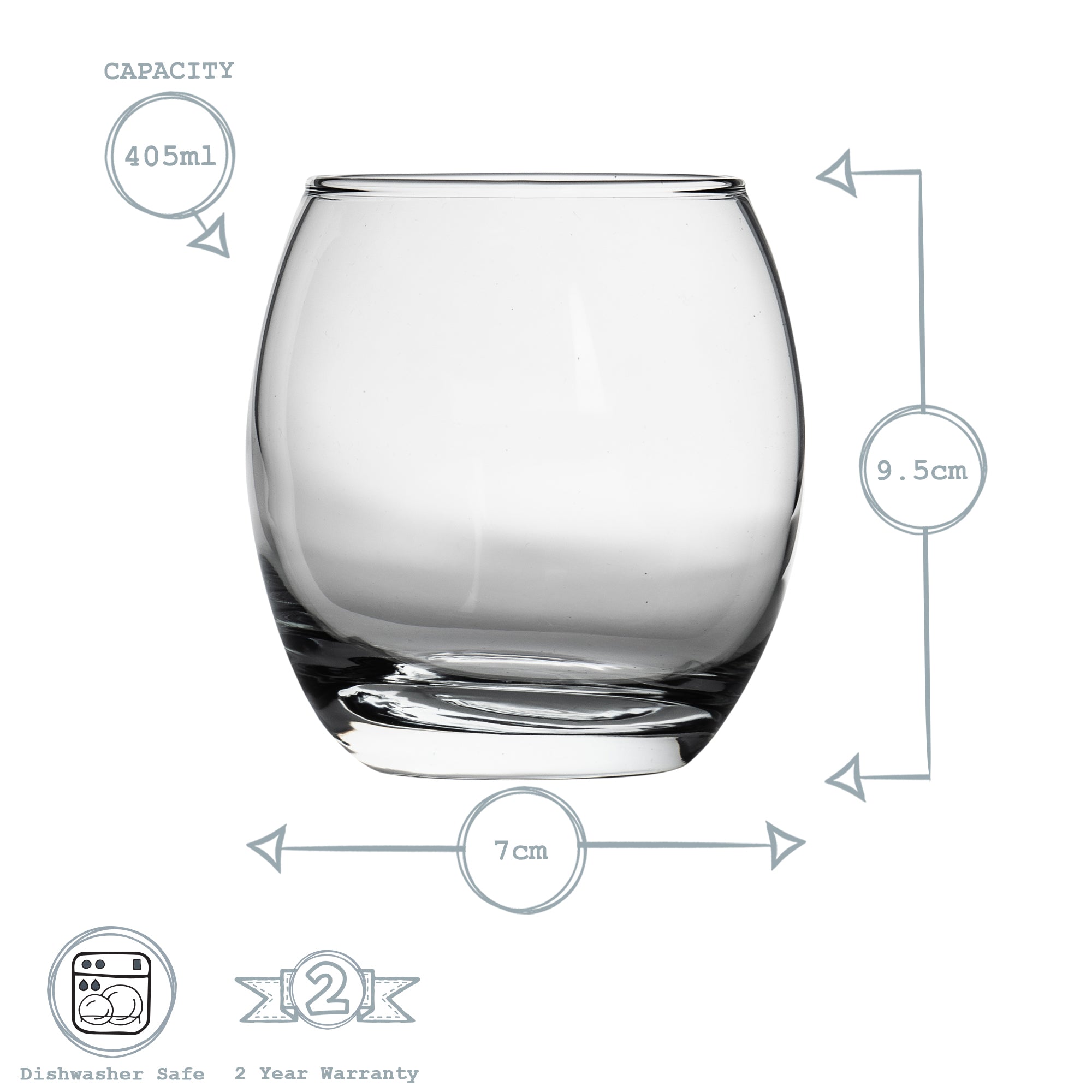 Argon Tableware Tondo Juice Tumbler Glass - 405ml