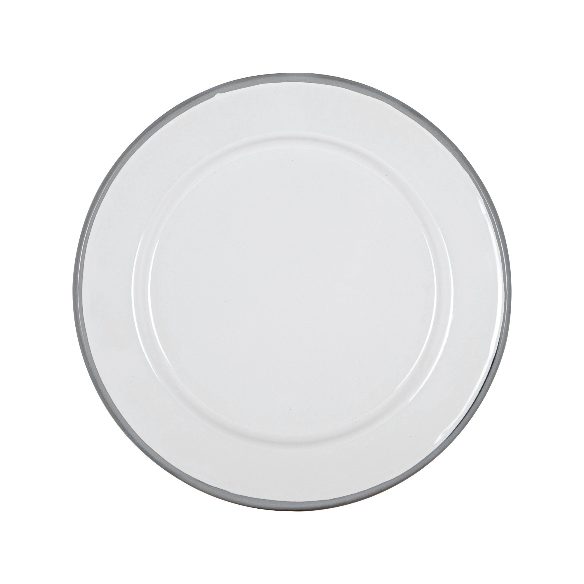 Argon Tableware White Enamel Side Plate - 20cm - Grey