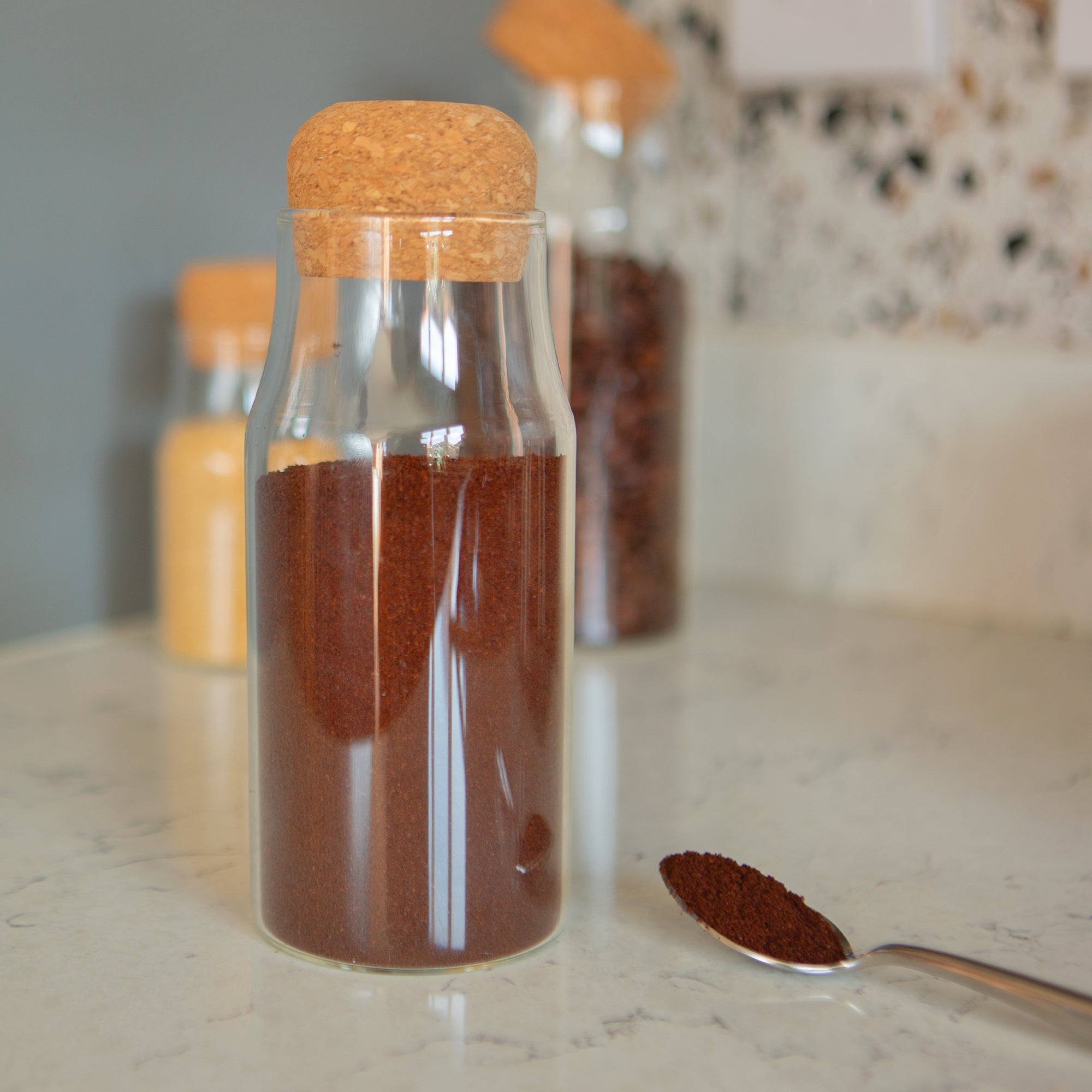 Glass Storage Bottle with Cork Lid - 375ml