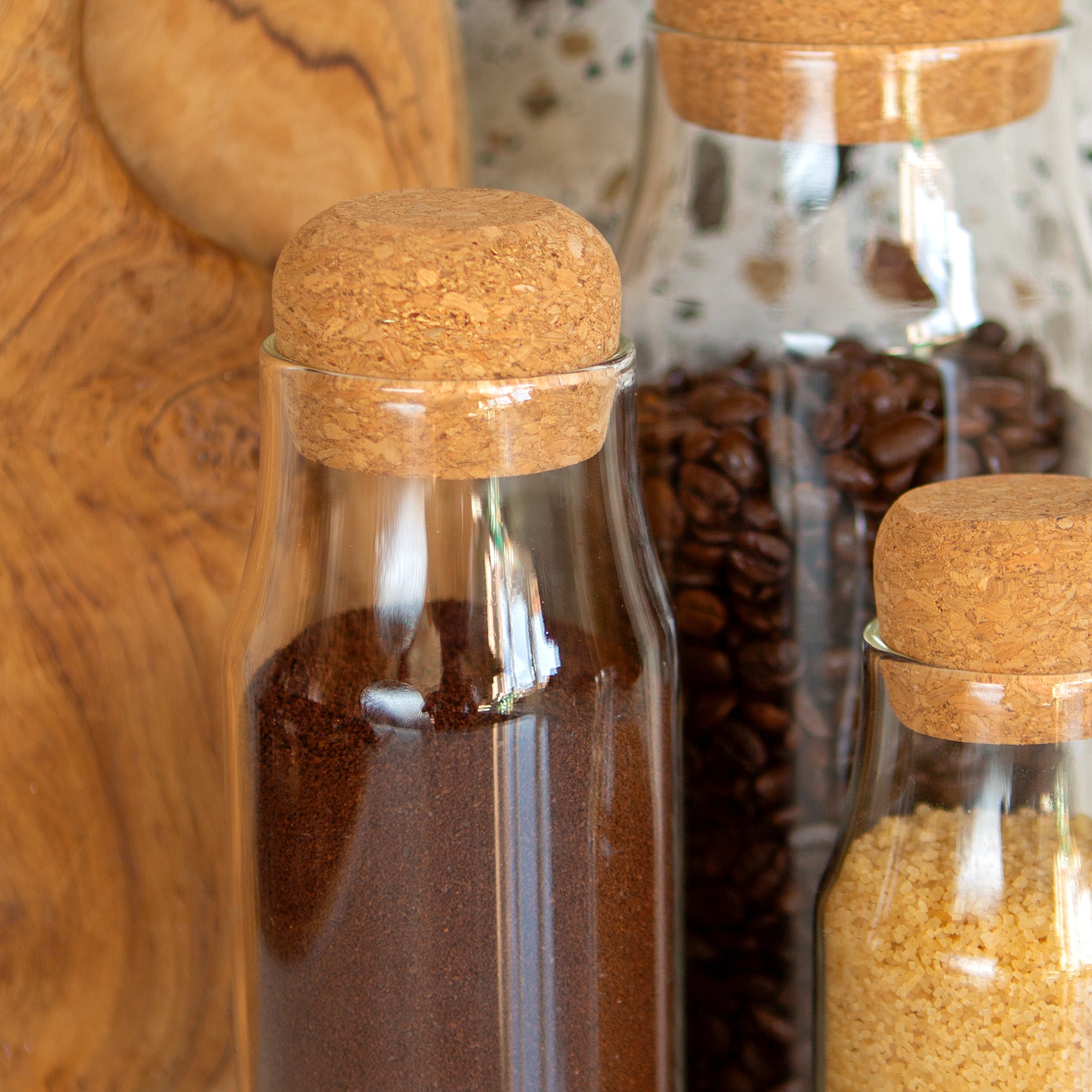Glass Storage Bottle with Cork Lid - 375ml