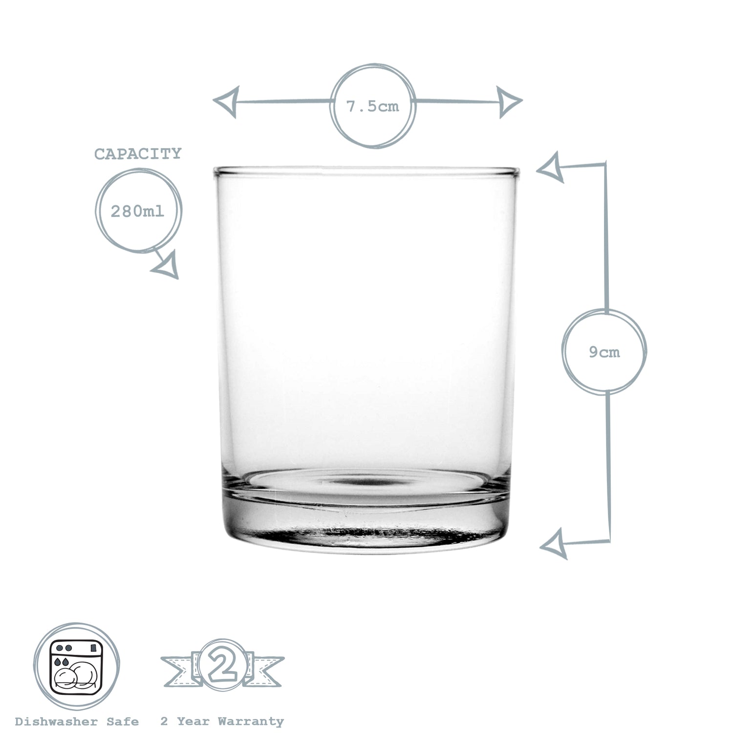 Argon Tableware Classic Tumbler Glass - 280ml