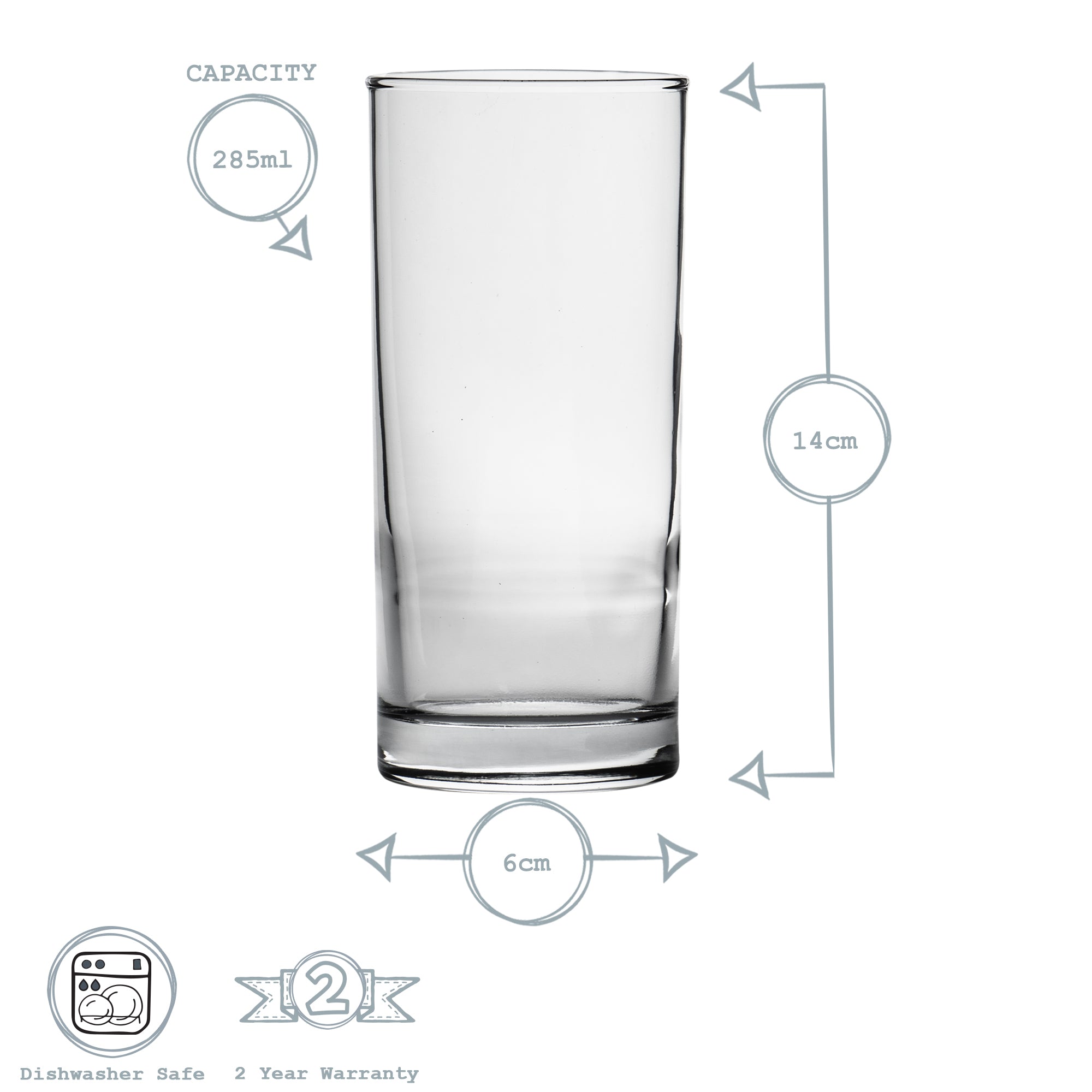 Argon Tableware Classic Hiball Glass - 285ml