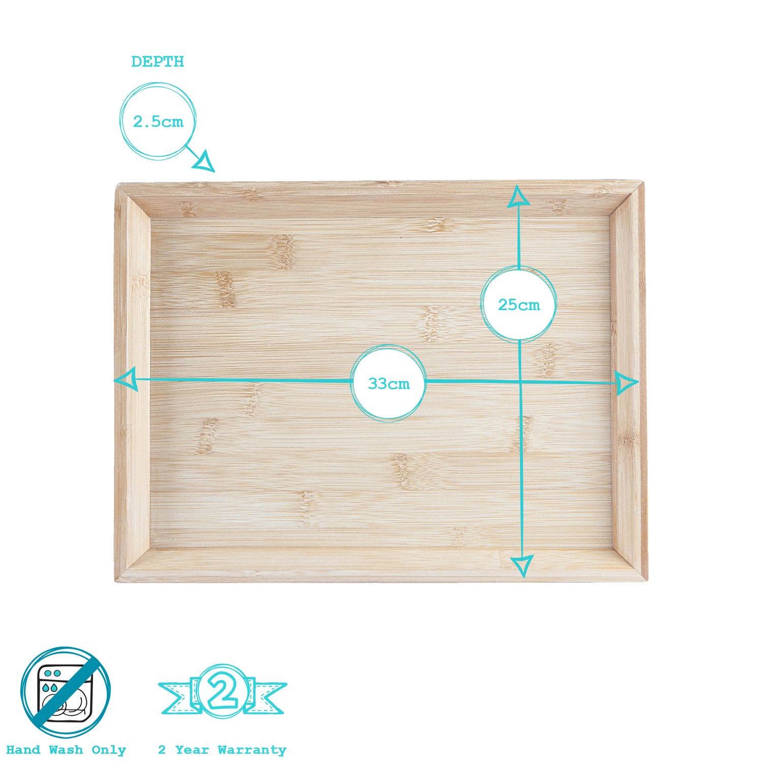 Bamboo Serving Tray - 33 x 25cm