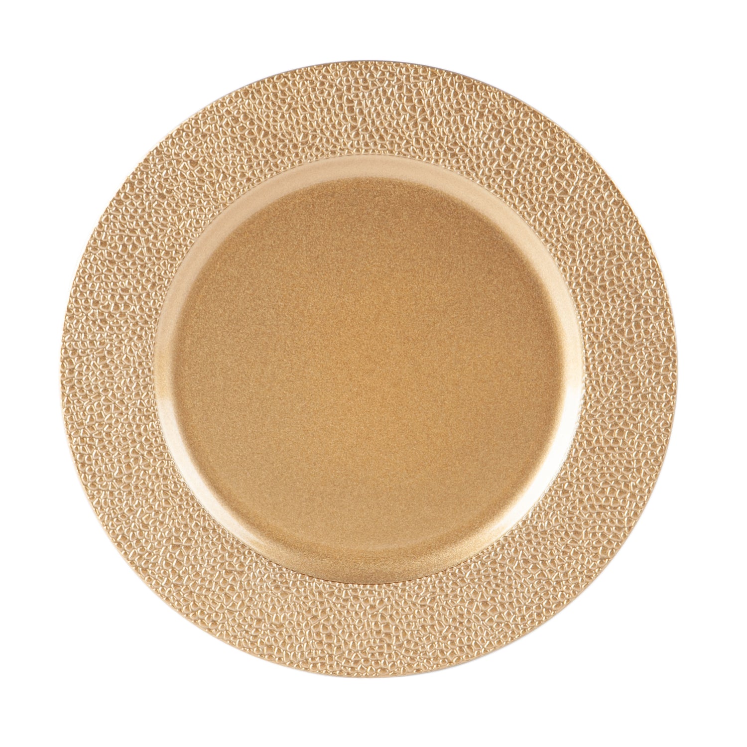 Argon Tableware Single Charger Plate - Decorative Under-plate - 33cm - Hammered Gold