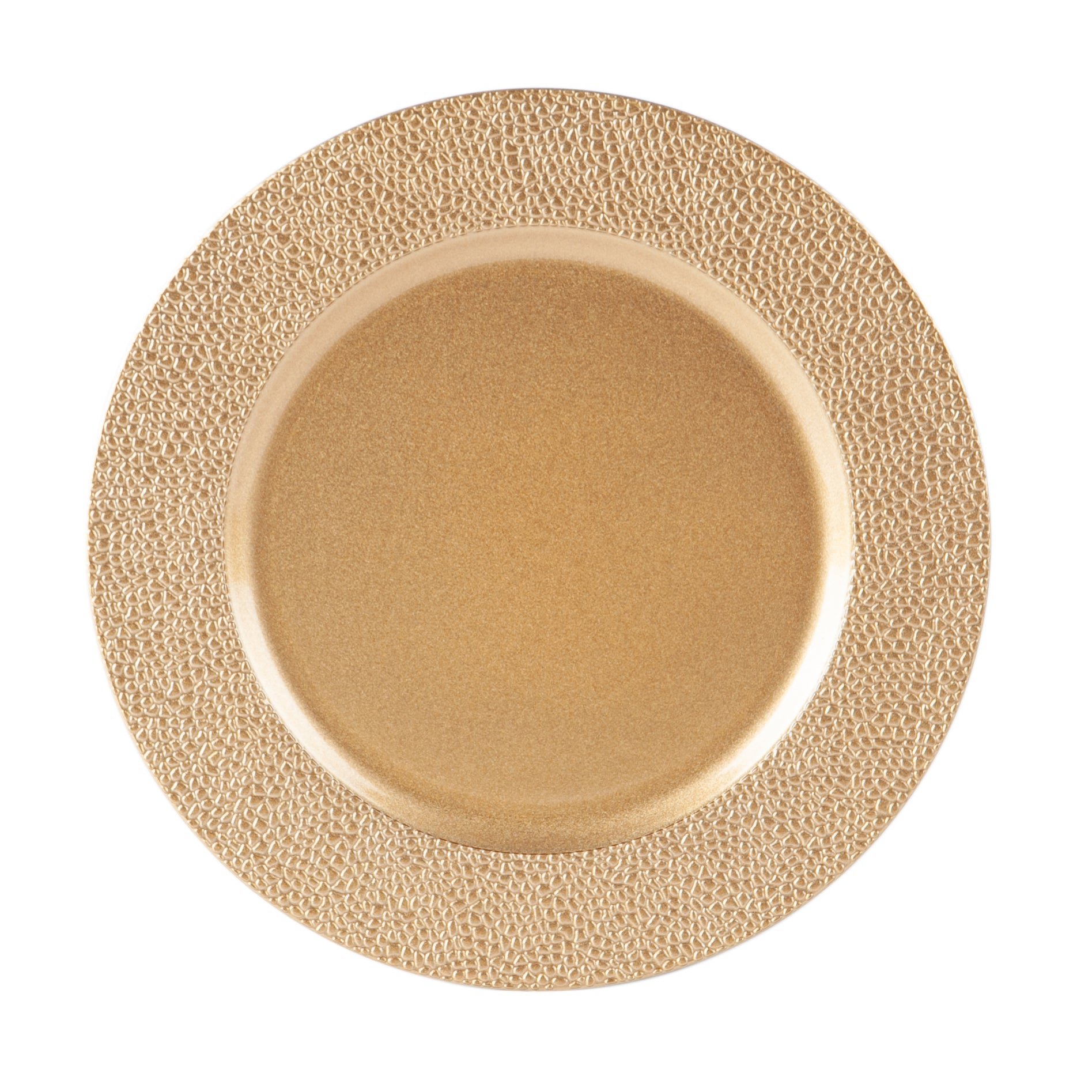 Argon Tableware Single Charger Plate - Decorative Under-plate - 33cm - Hammered Gold