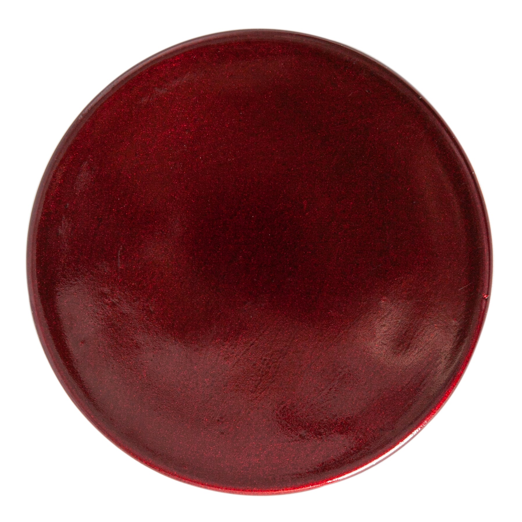 Argon Tableware Single Drinks Coaster - Round Coaster Mat - 10cm - Dark Red
