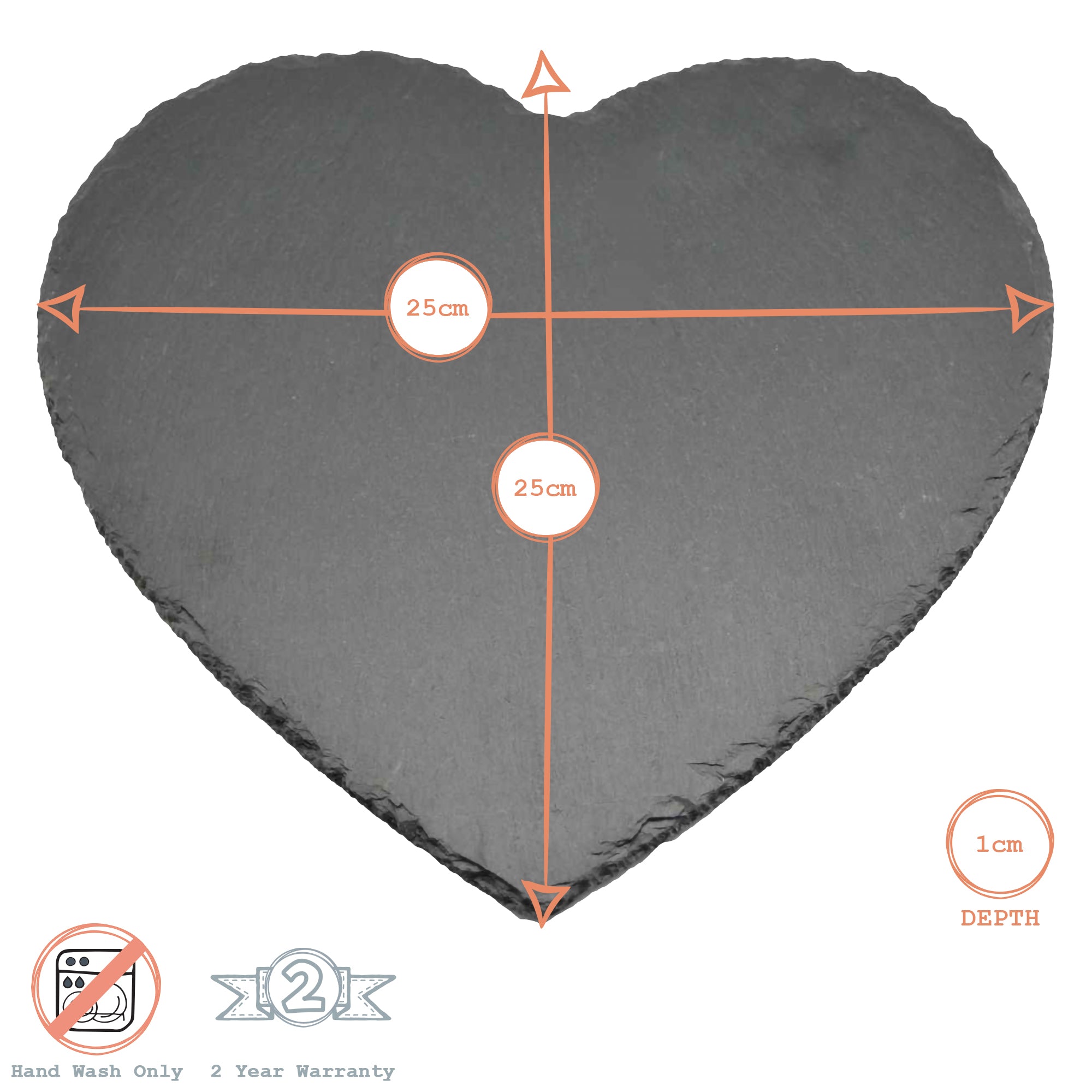 Argon Tableware Heart Shape Natural Slate Placemat