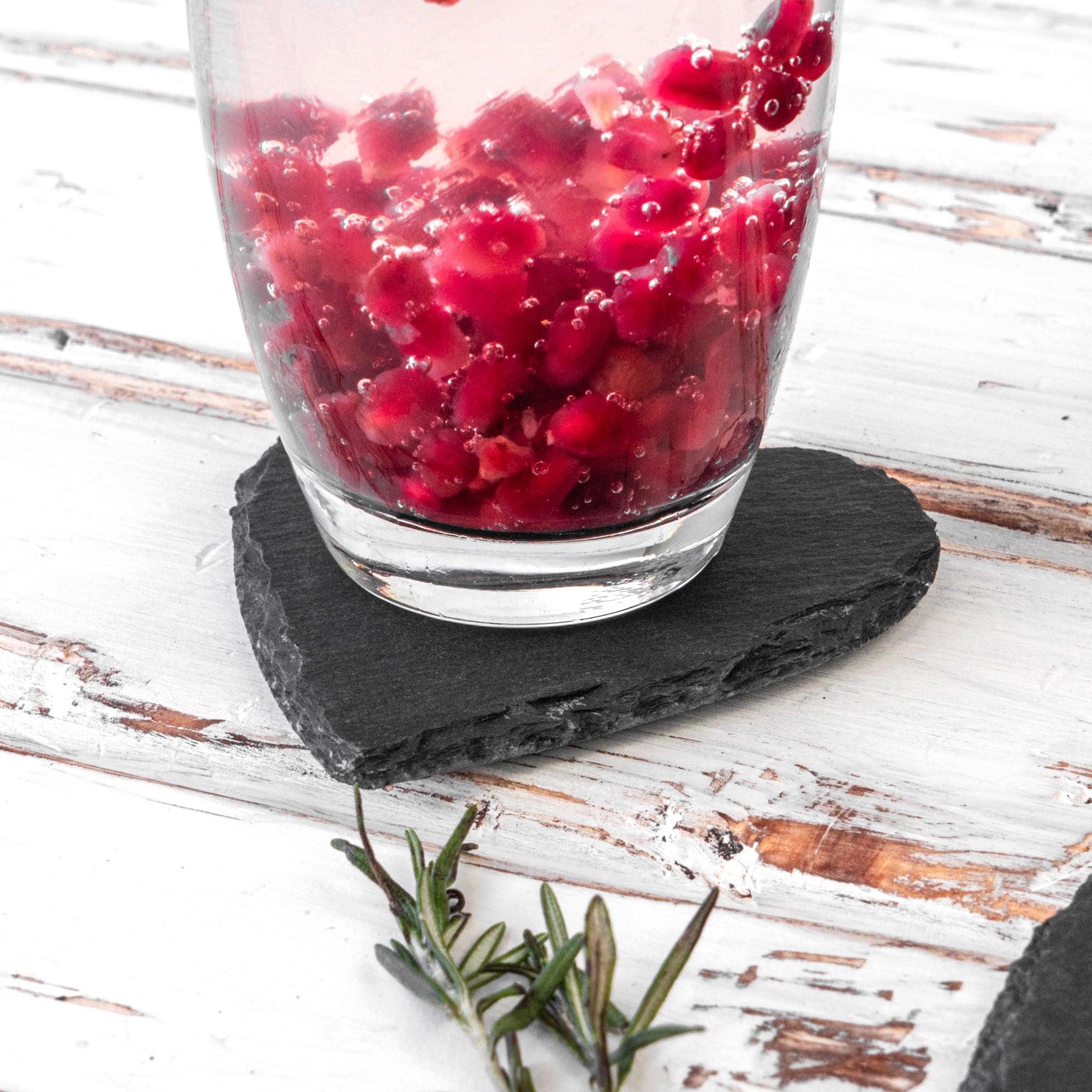 Argon Tableware Heart Shape Natural Slate Drinks Coaster