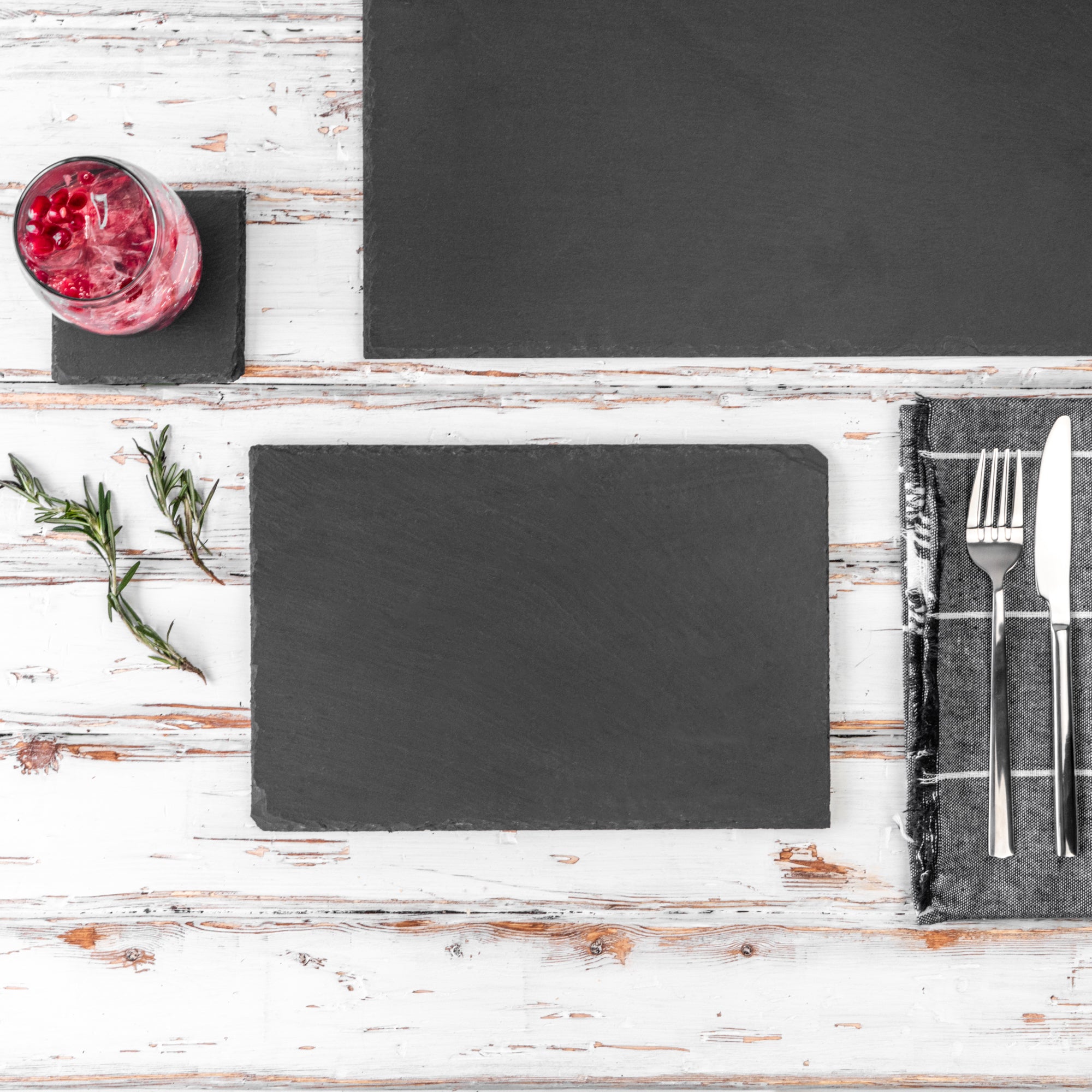 Argon Tableware Square Natural Slate Drinks Coaster