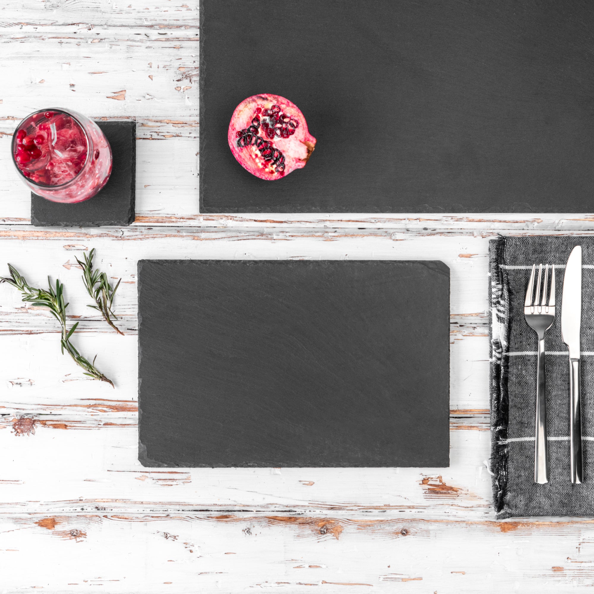 Argon Tableware Rectangular Natural Slate Placemat and Platter