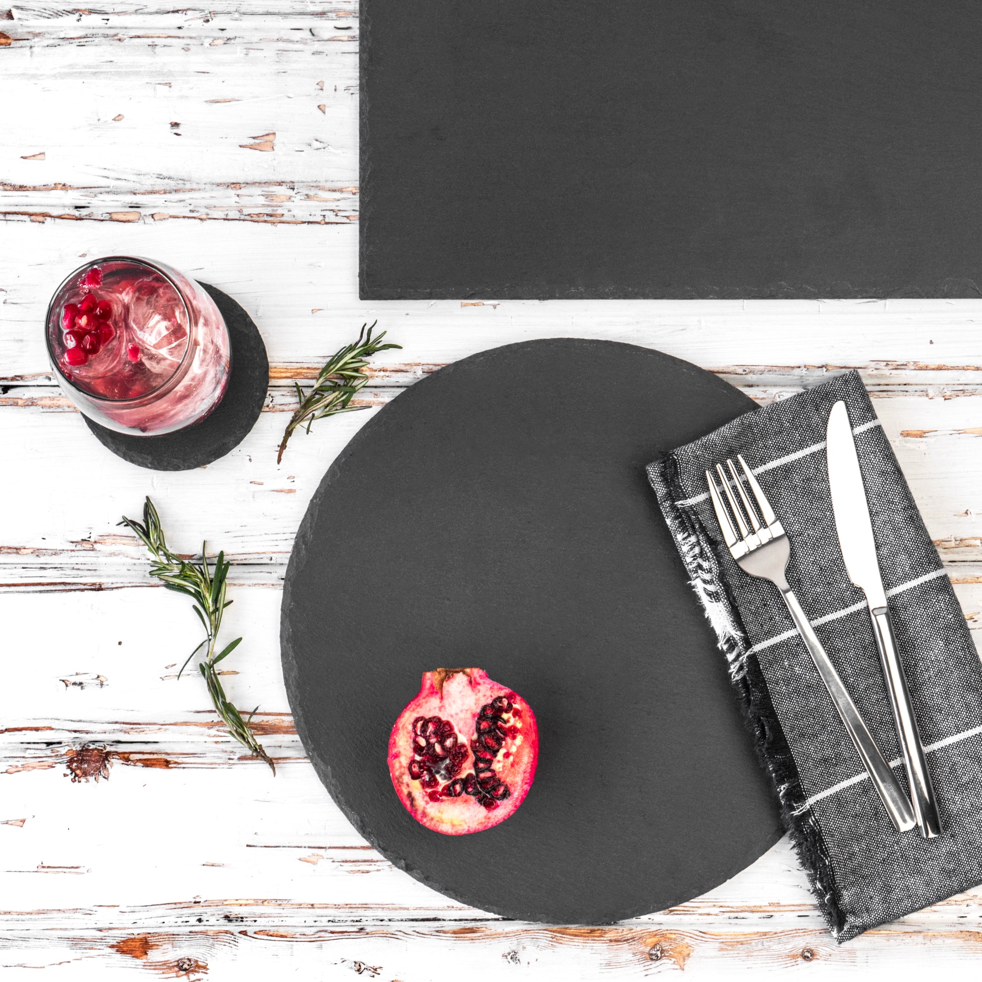 Argon Tableware Round Natural Slate Serving Placemat