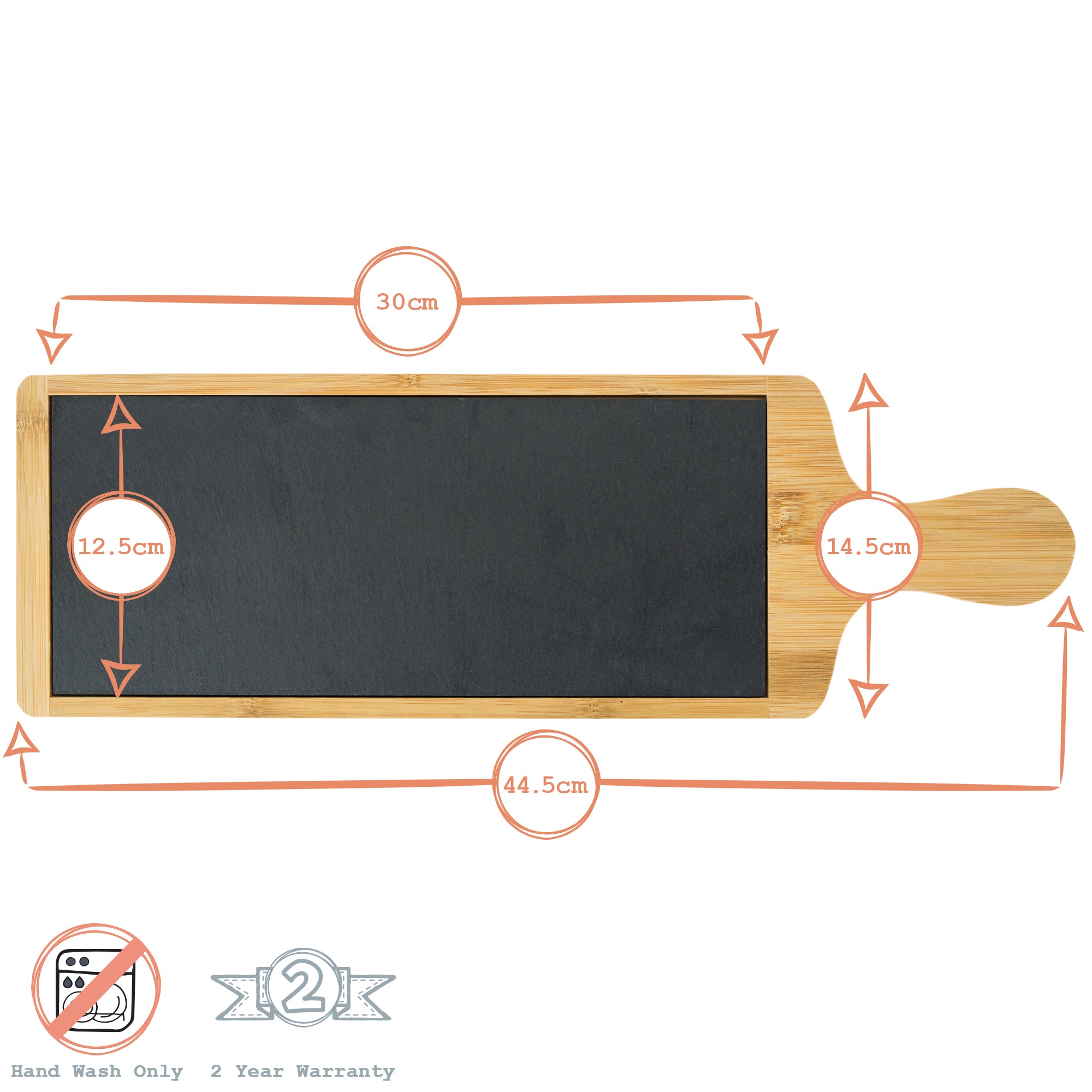 Argon Tableware Slate Bamboo Food Serving Board