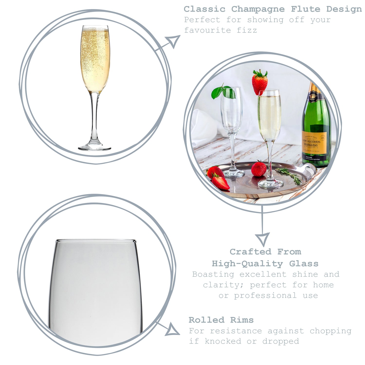 Argon Tableware Classic Champagne Flute - 220ml