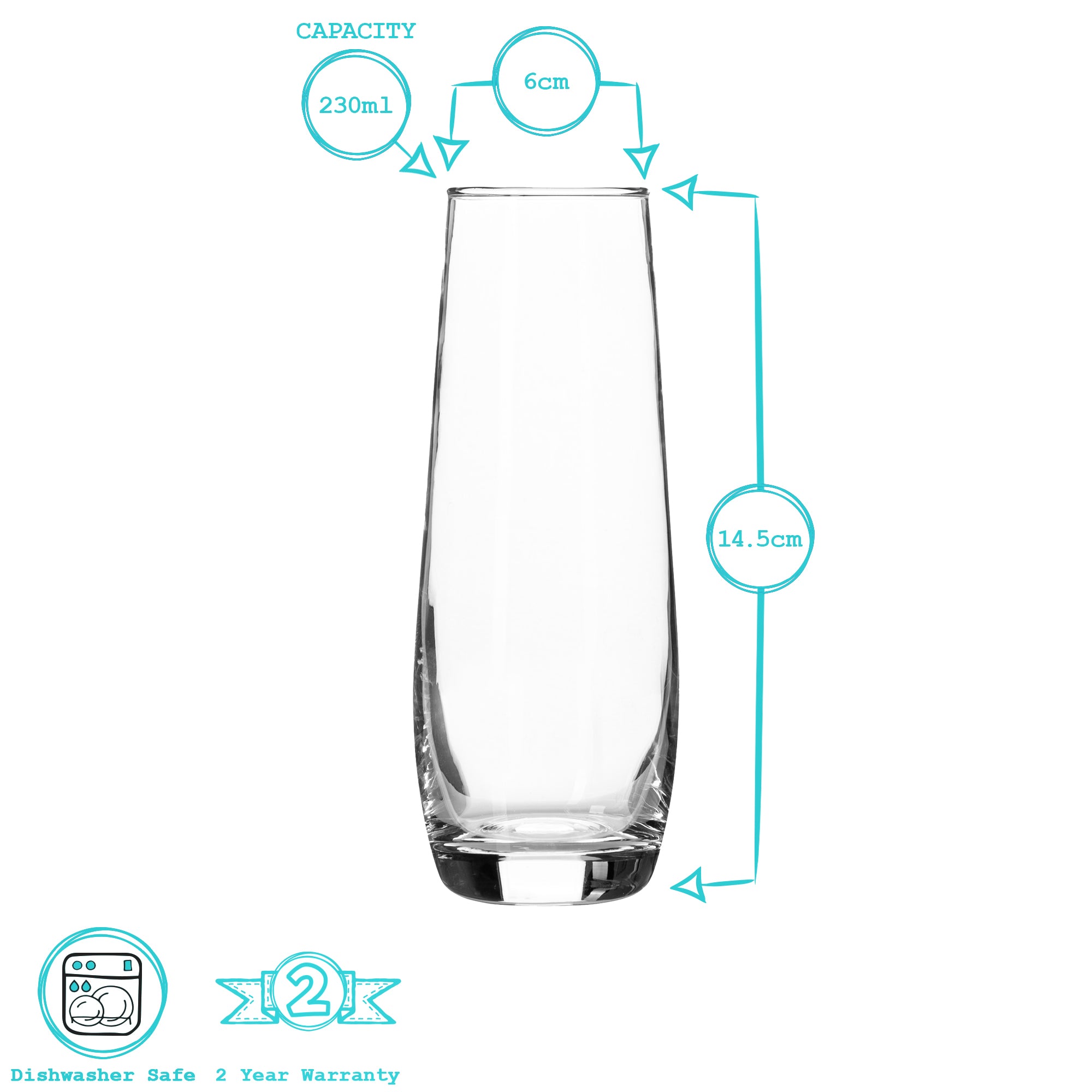 Corto Stemless Champagne Flute - 230ml